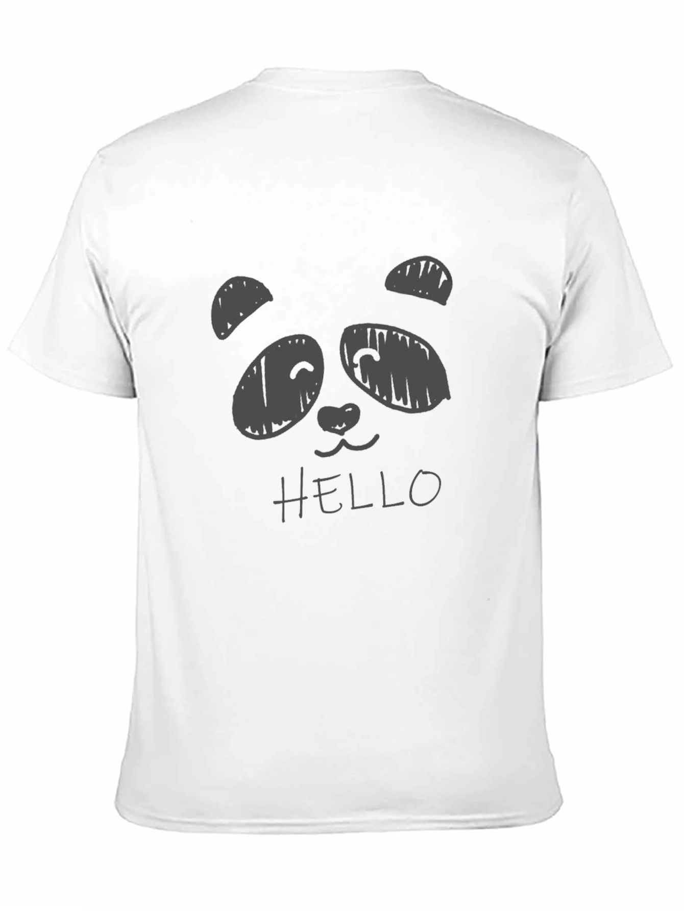 Panda Hello Graphic T-Shirt - Black