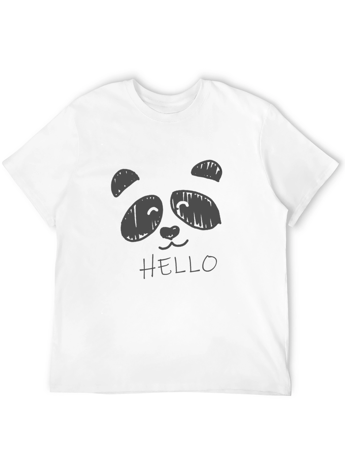 Panda Hello Graphic T-Shirt - Black