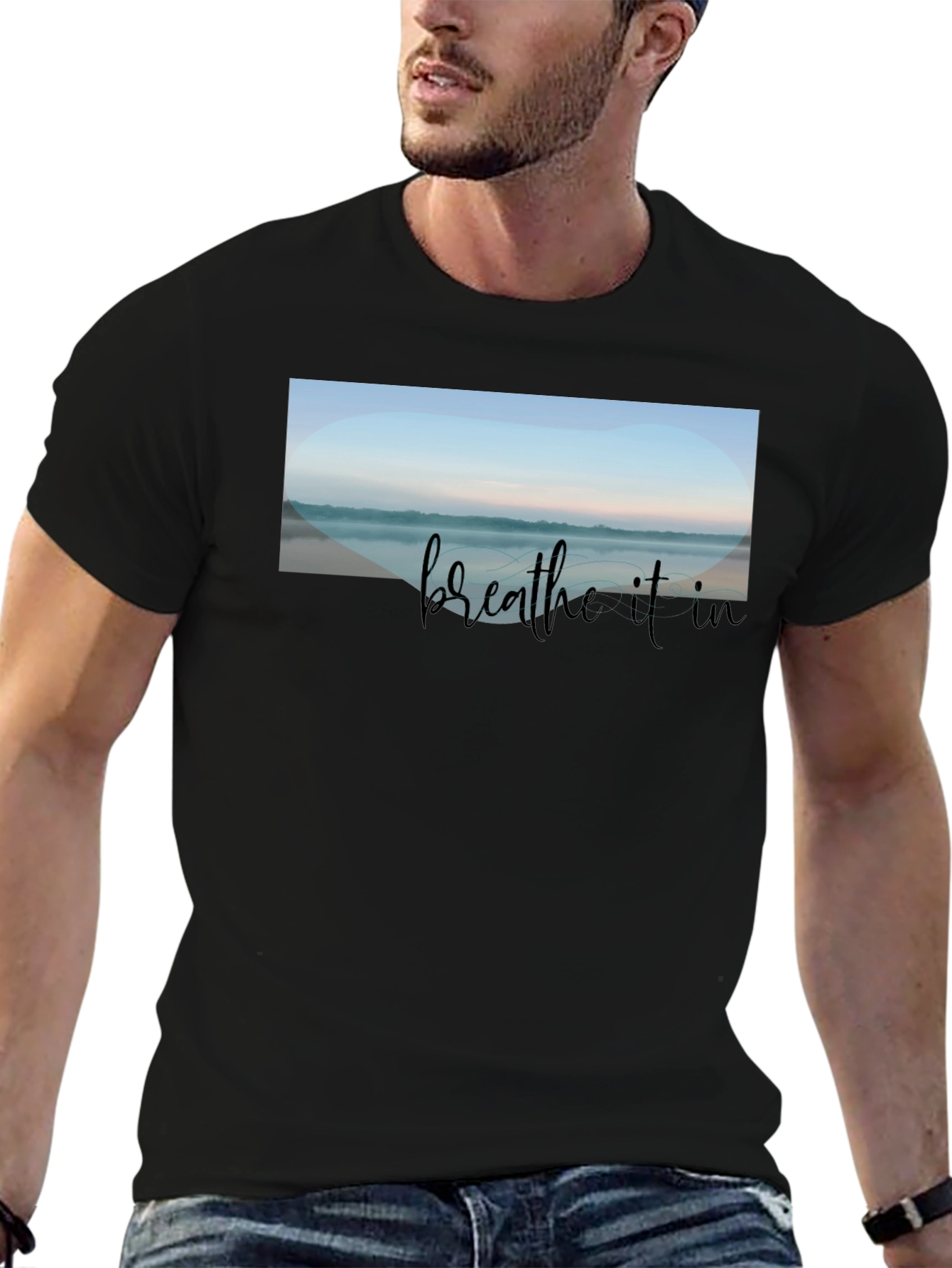 Breathe It In Graphic Tee - Relaxed Black T-Shirt