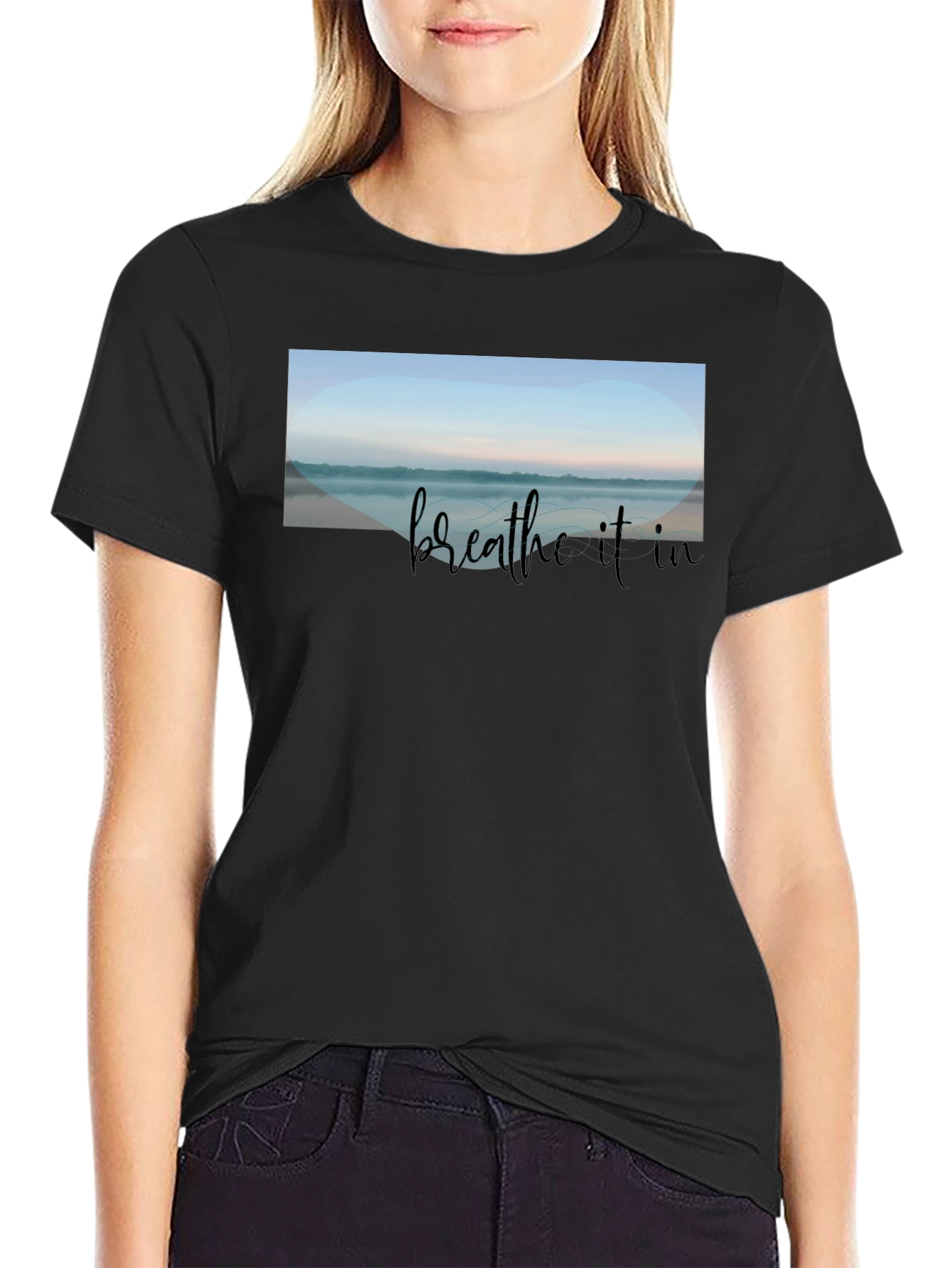 Breathe It In Graphic Tee - Relaxed Black T-Shirt