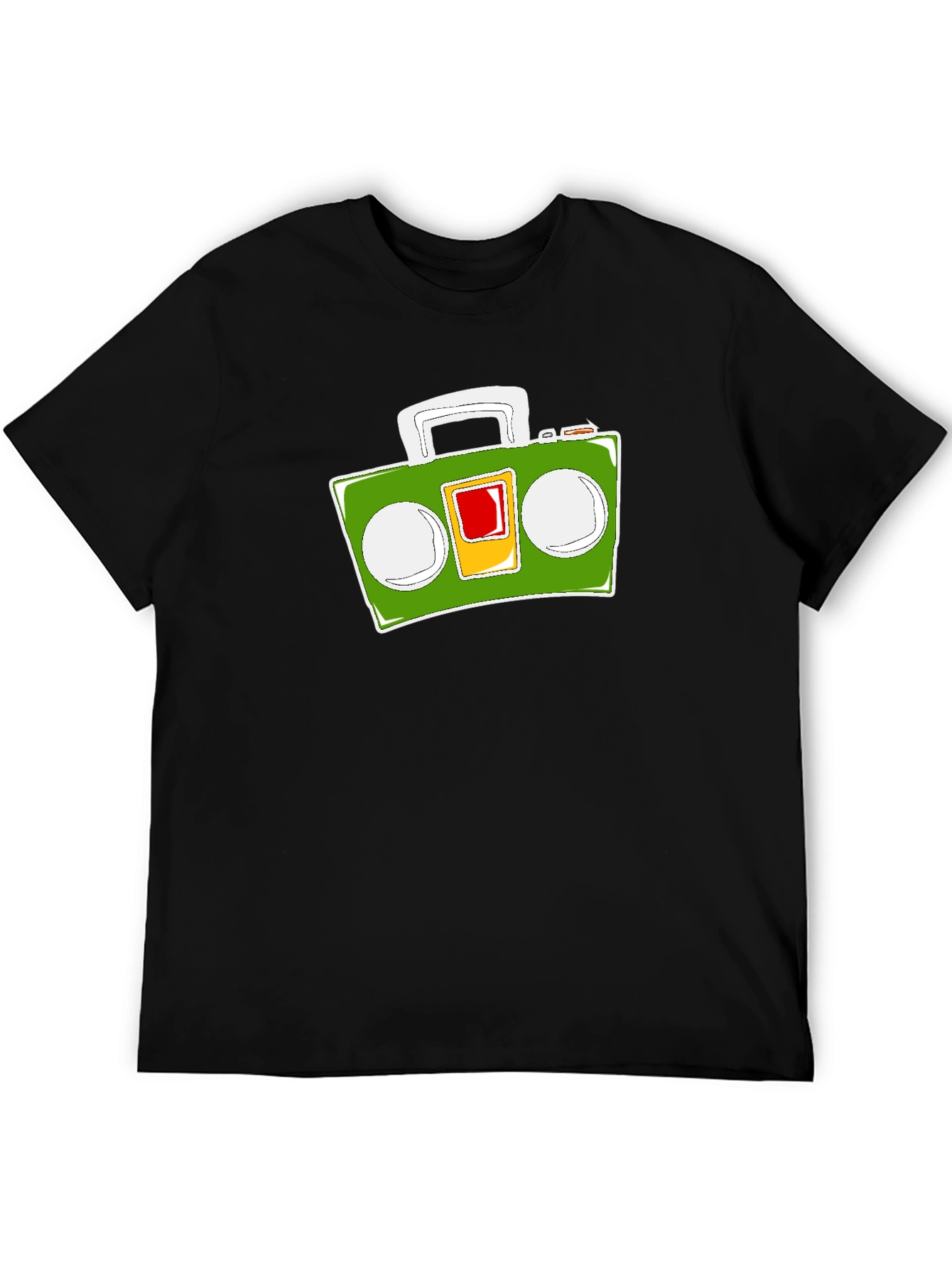 Retro Boombox Graphic Tee - Black