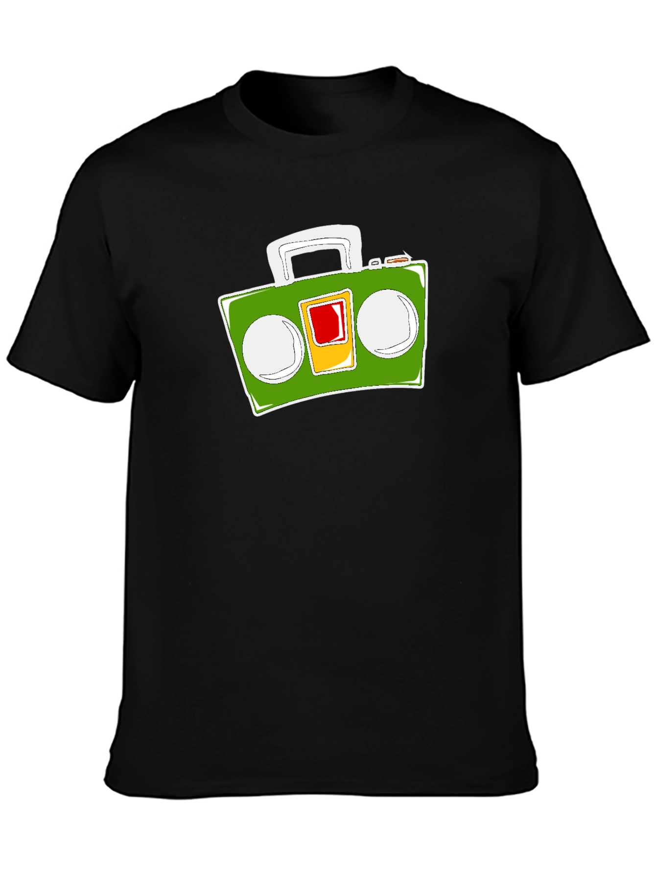 Retro Boombox Graphic Tee - Black
