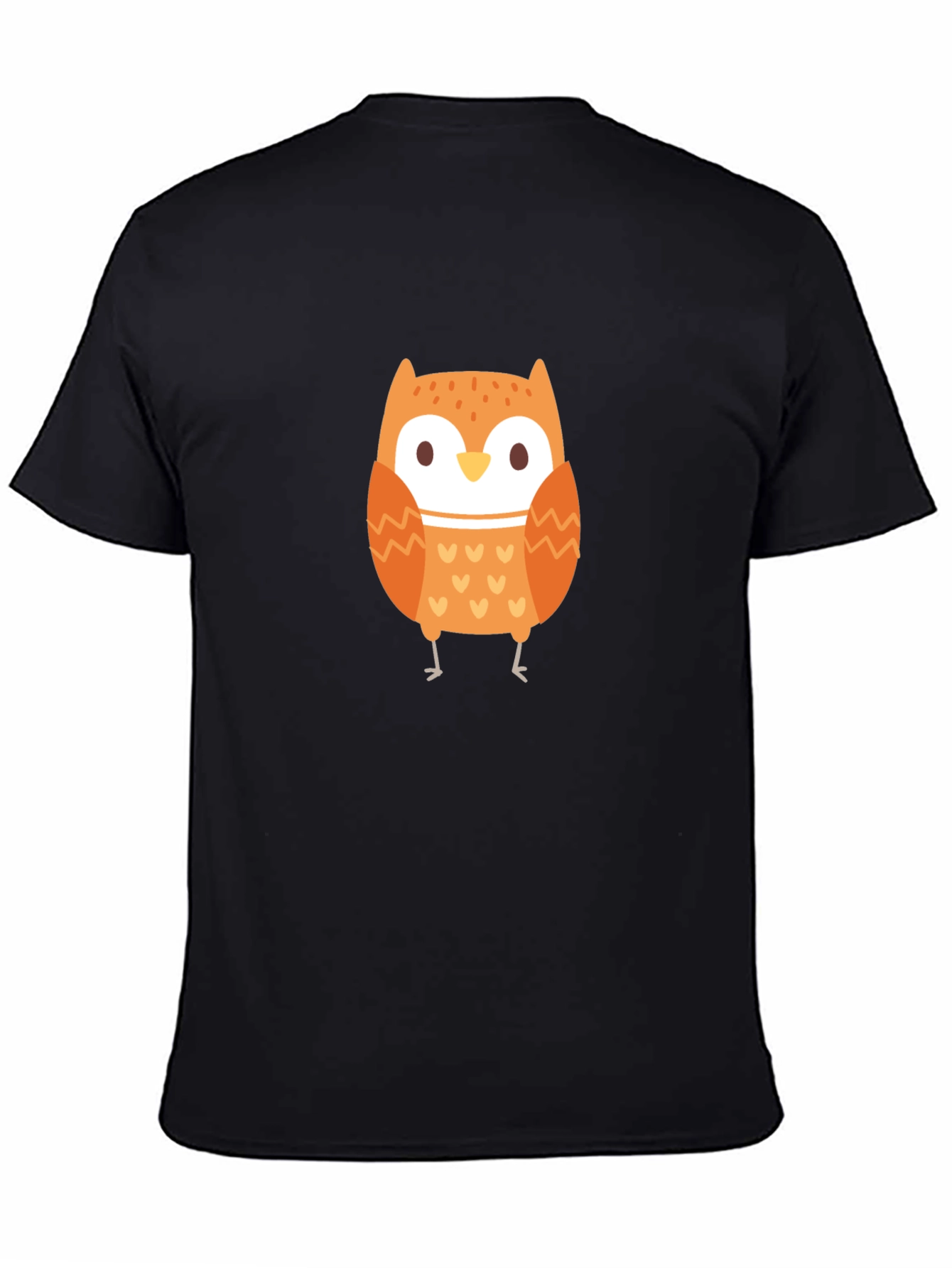 Cute Owl Graphic Black T-Shirt