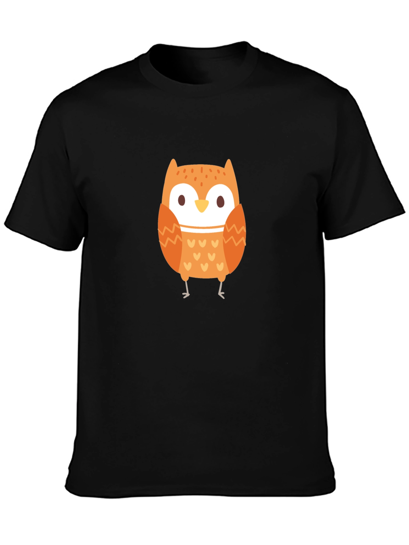 Cute Owl Graphic Black T-Shirt