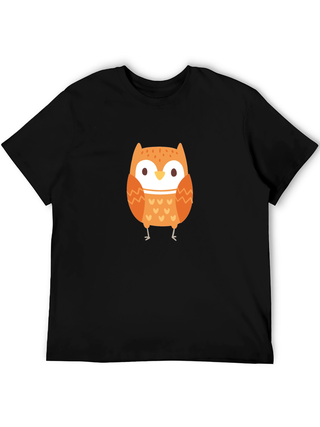 Cute Owl Graphic Black T-Shirt