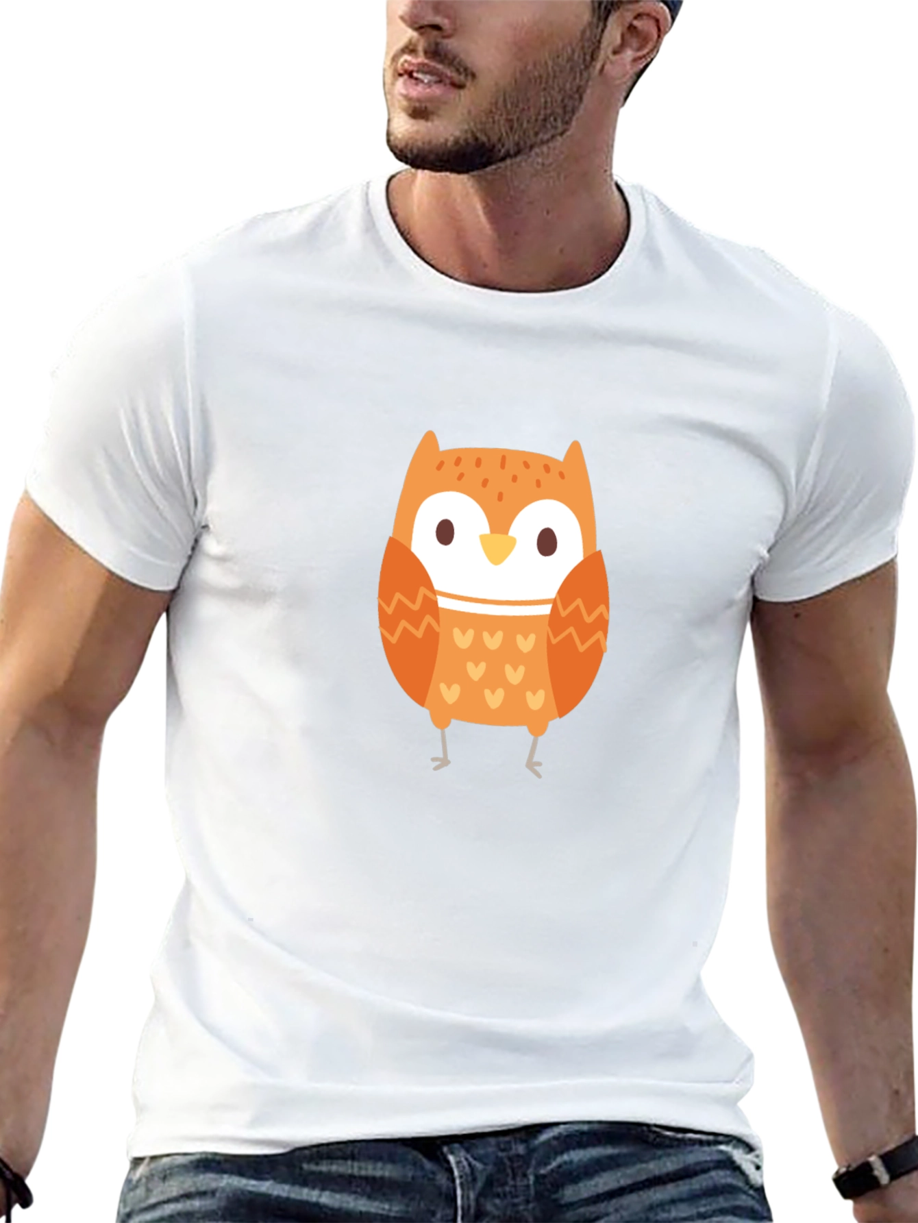 Cute Owl Graphic Black T-Shirt