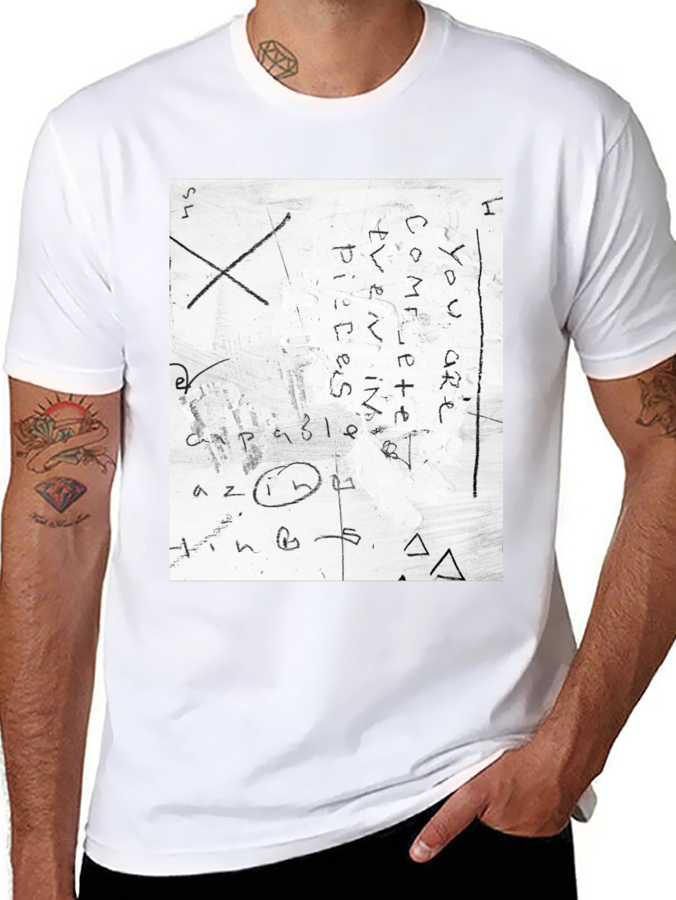 Abstract Graphic Print Crew Neck T-Shirt
