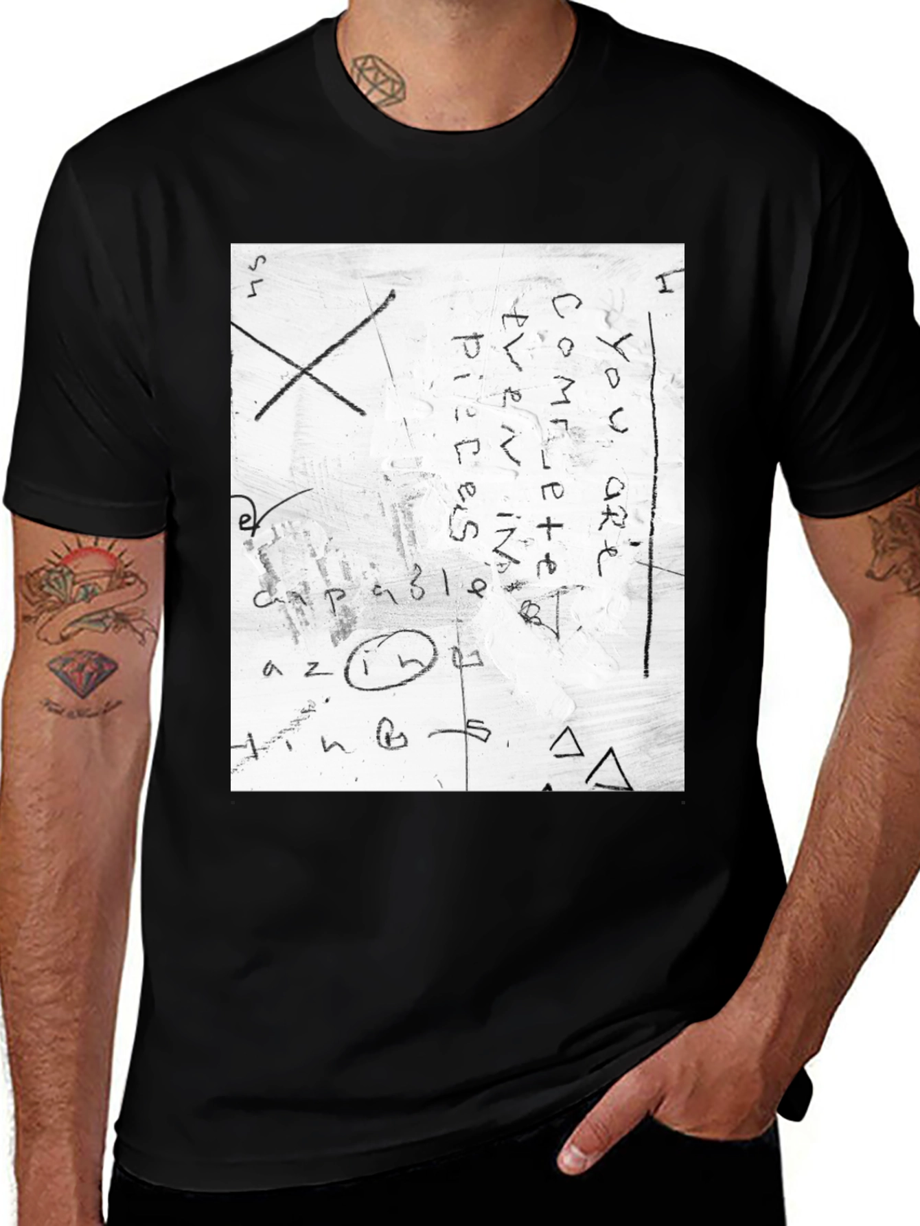Abstract Graphic Print Crew Neck T-Shirt