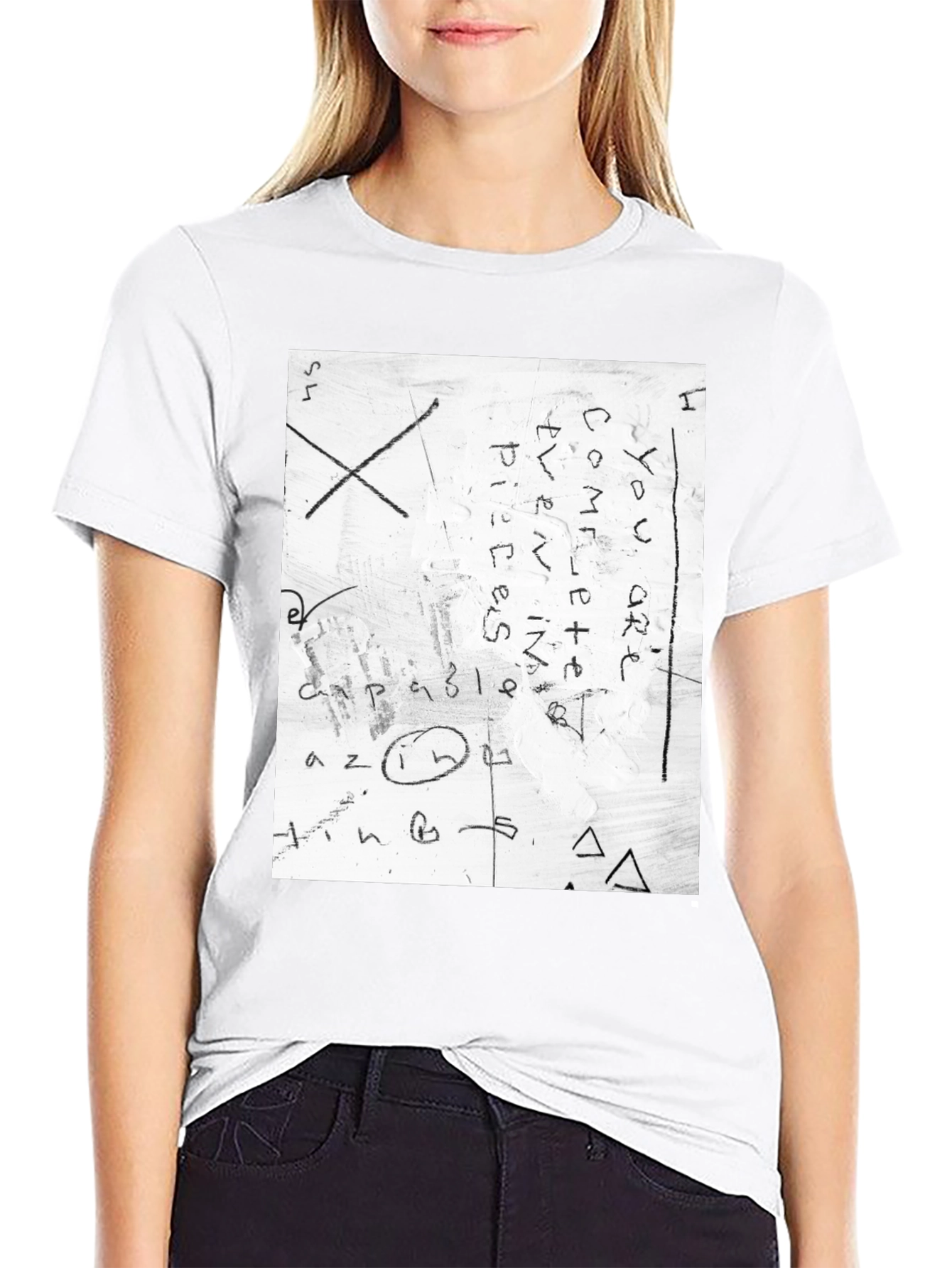Abstract Graphic Print Crew Neck T-Shirt