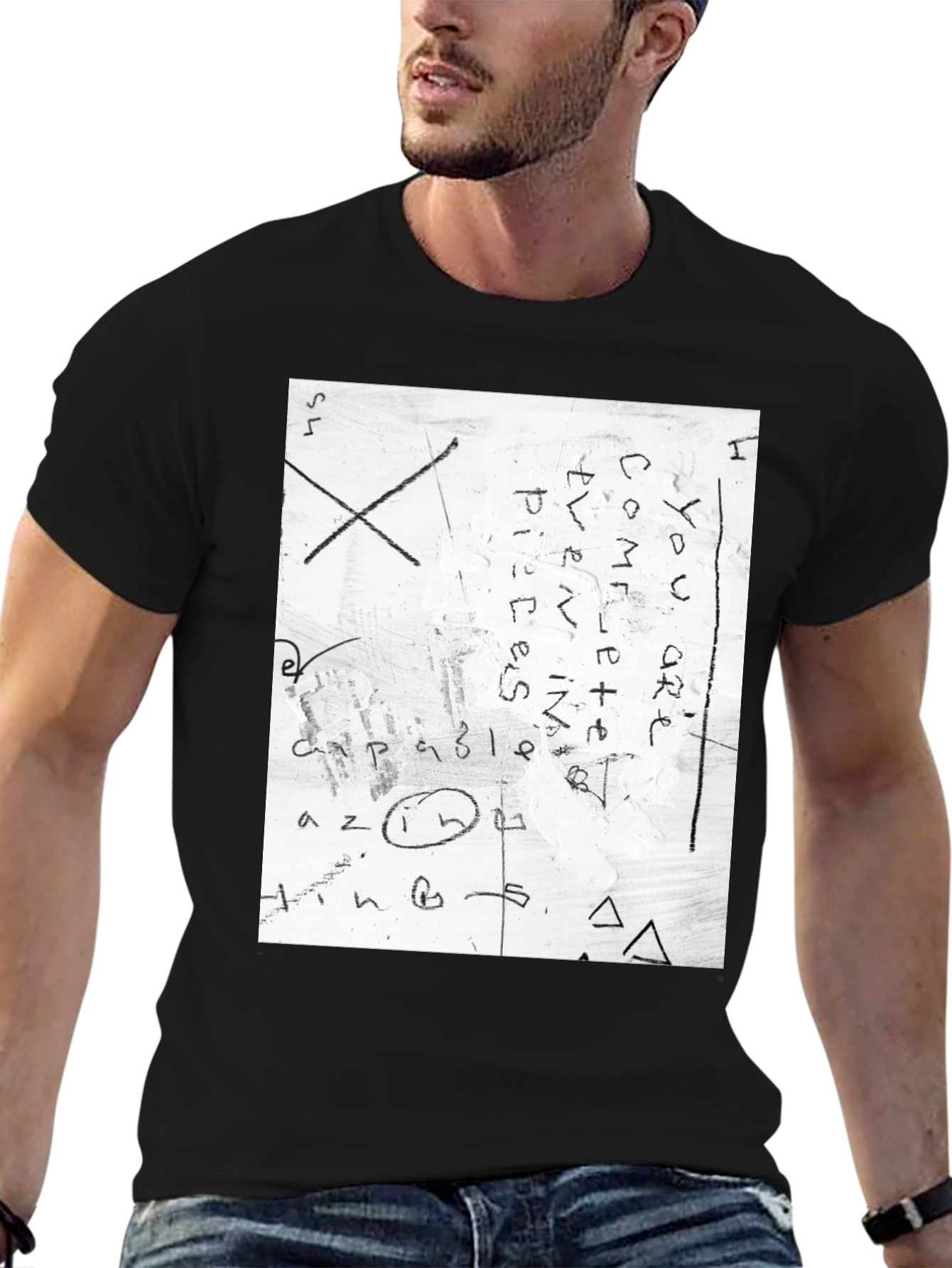 Abstract Graphic Print Crew Neck T-Shirt