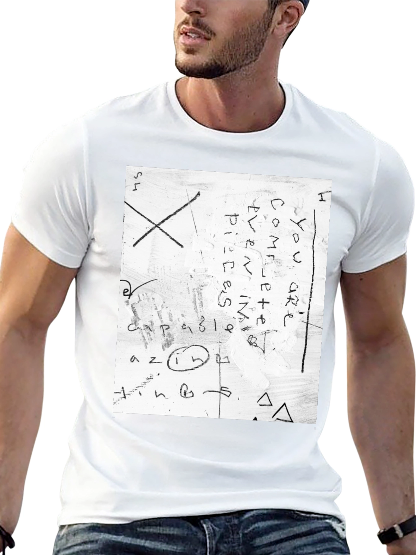 Abstract Graphic Print Crew Neck T-Shirt
