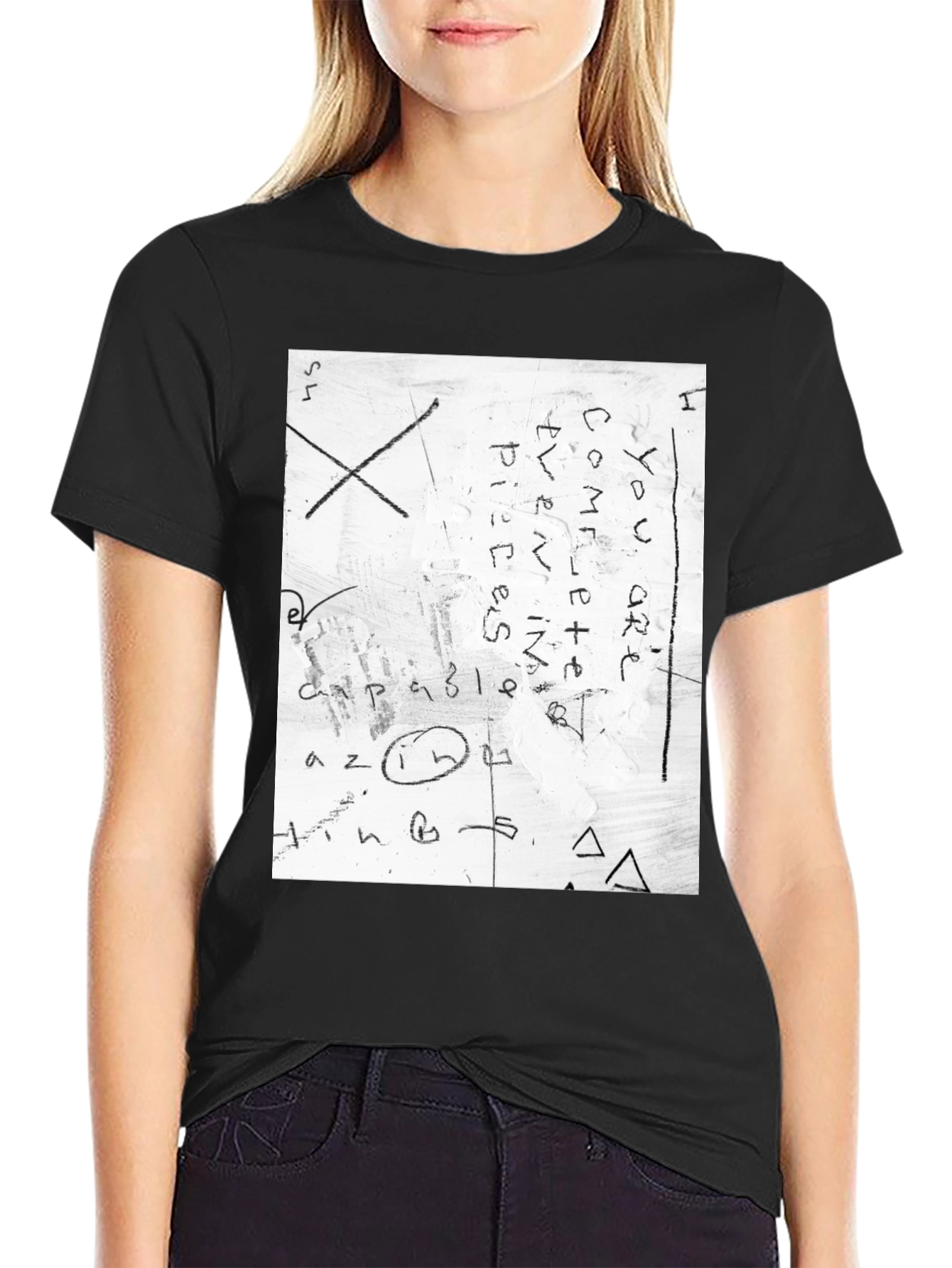 Abstract Graphic Print Crew Neck T-Shirt