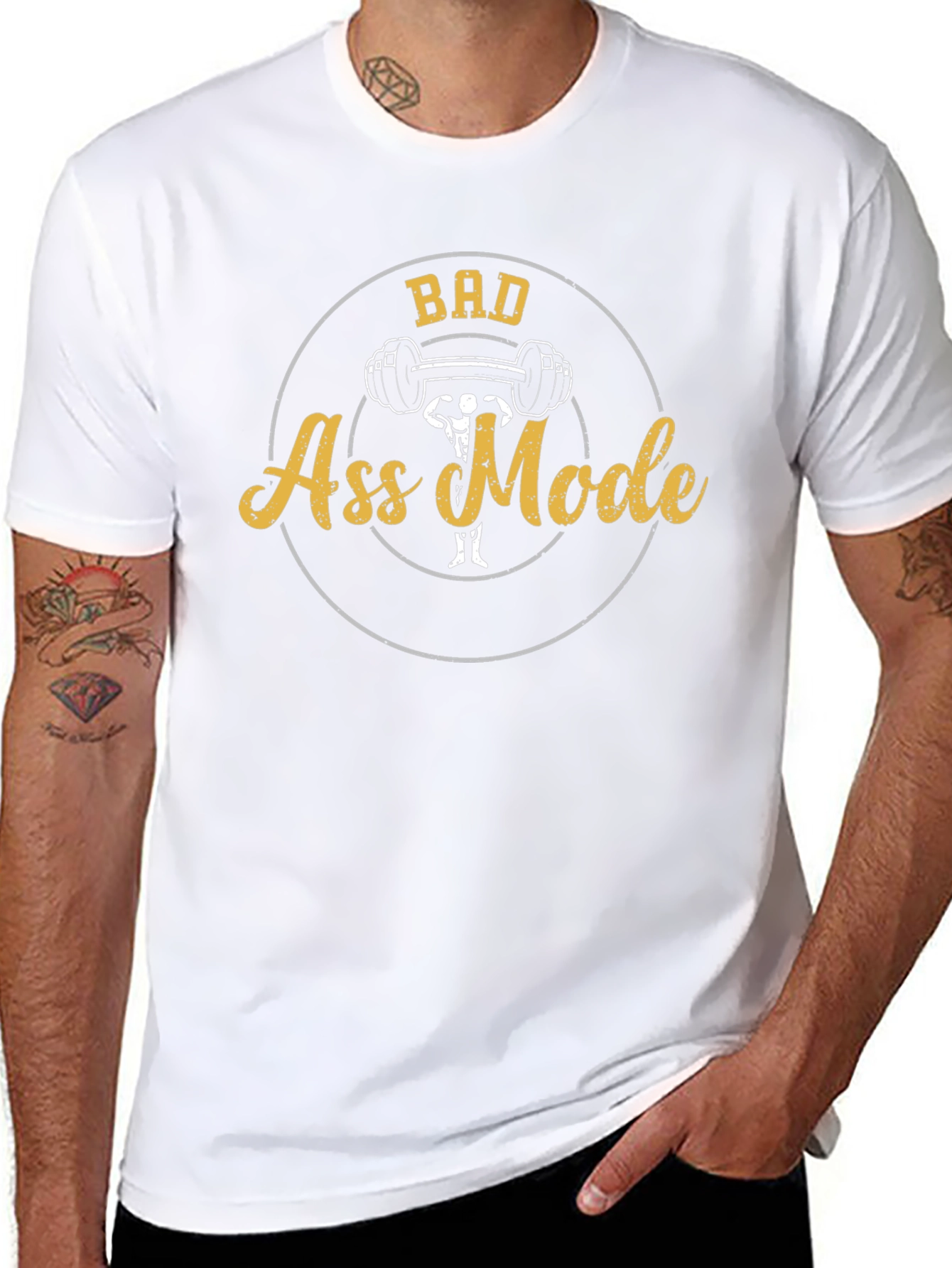 Bad Ass Mode Black Graphic T-Shirt