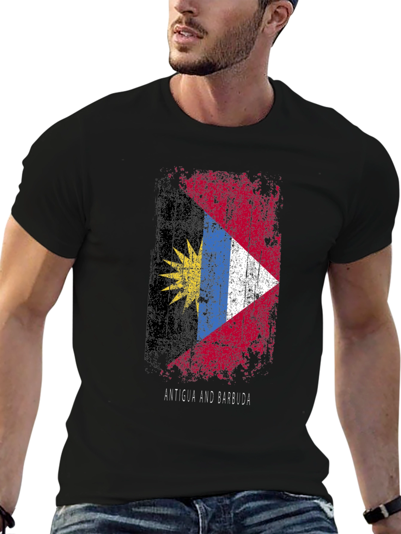 Antigua & Barbuda Flag T-Shirt - Distressed