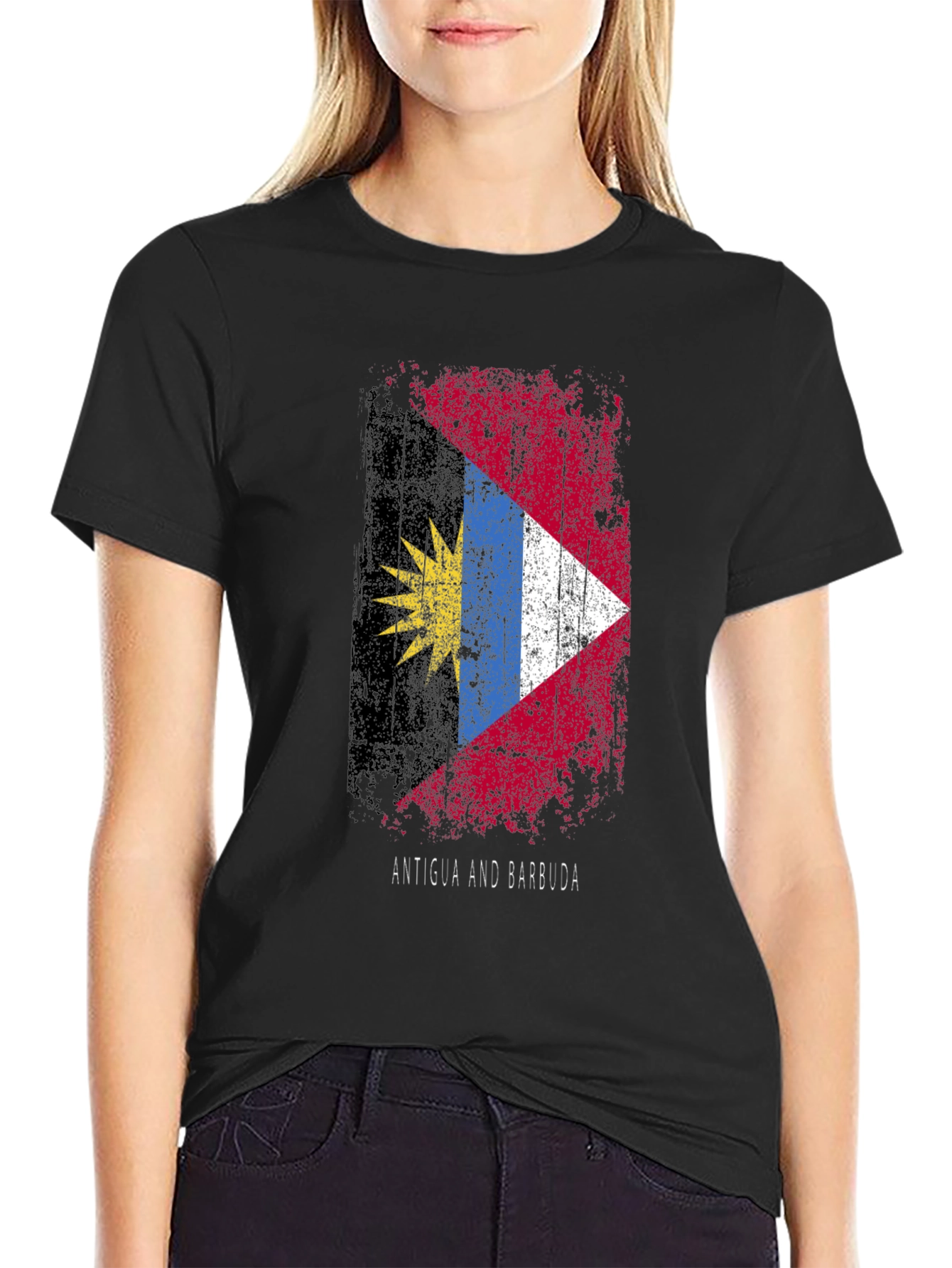 Antigua & Barbuda Flag T-Shirt - Distressed
