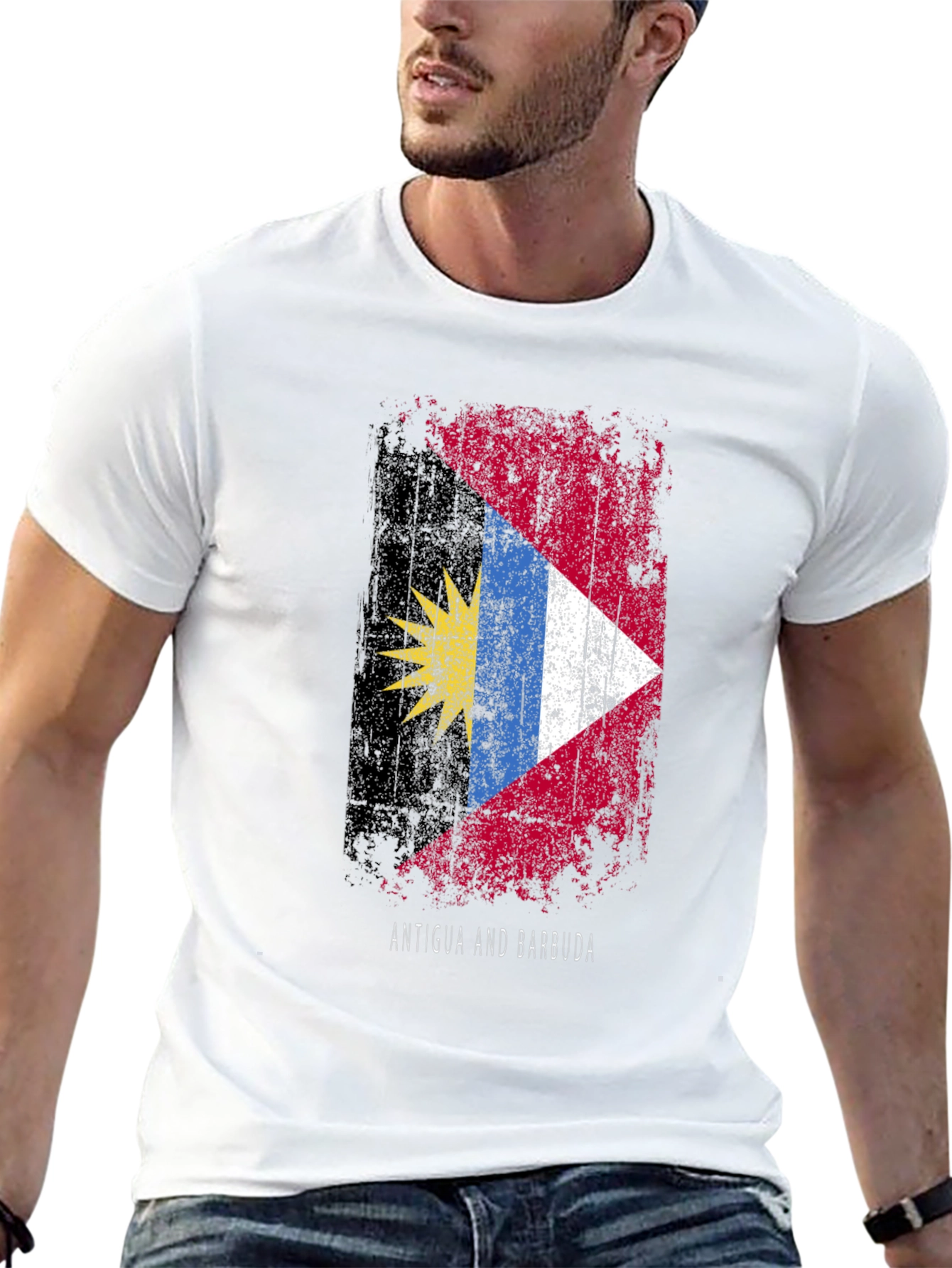 Antigua & Barbuda Flag T-Shirt - Distressed