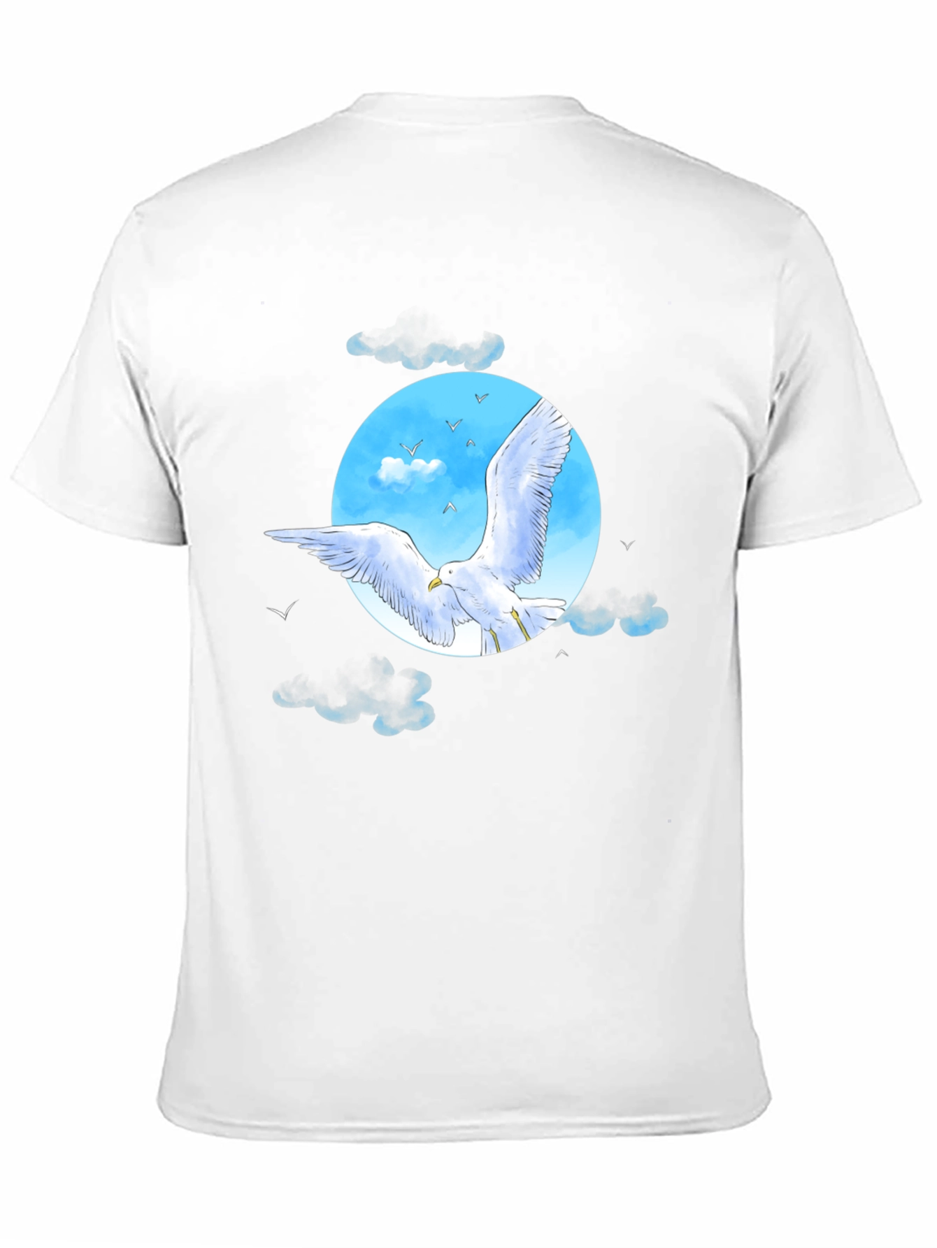 Seagull Sky Graphic Tee - Black Cotton Blend
