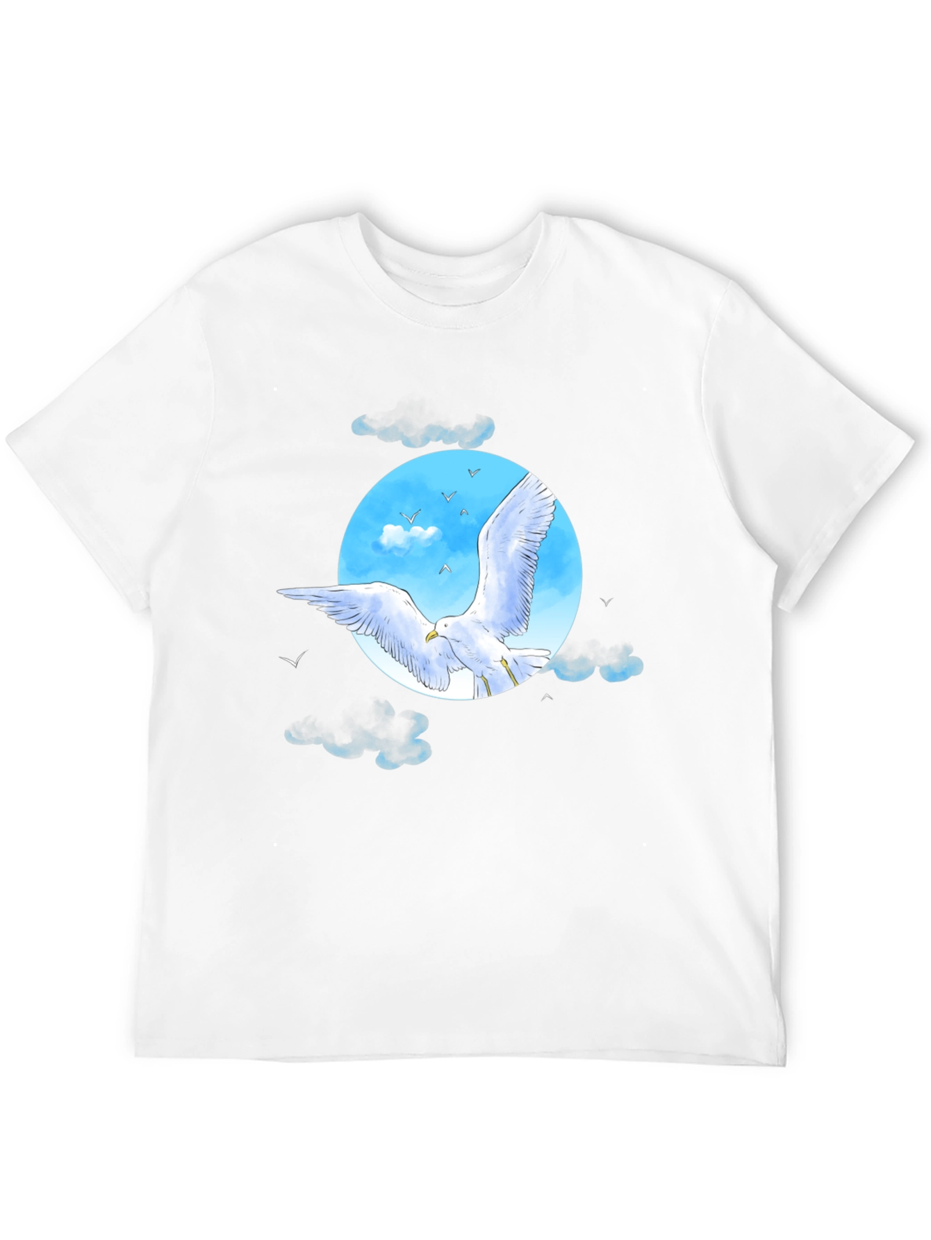 Seagull Sky Graphic Tee - Black Cotton Blend