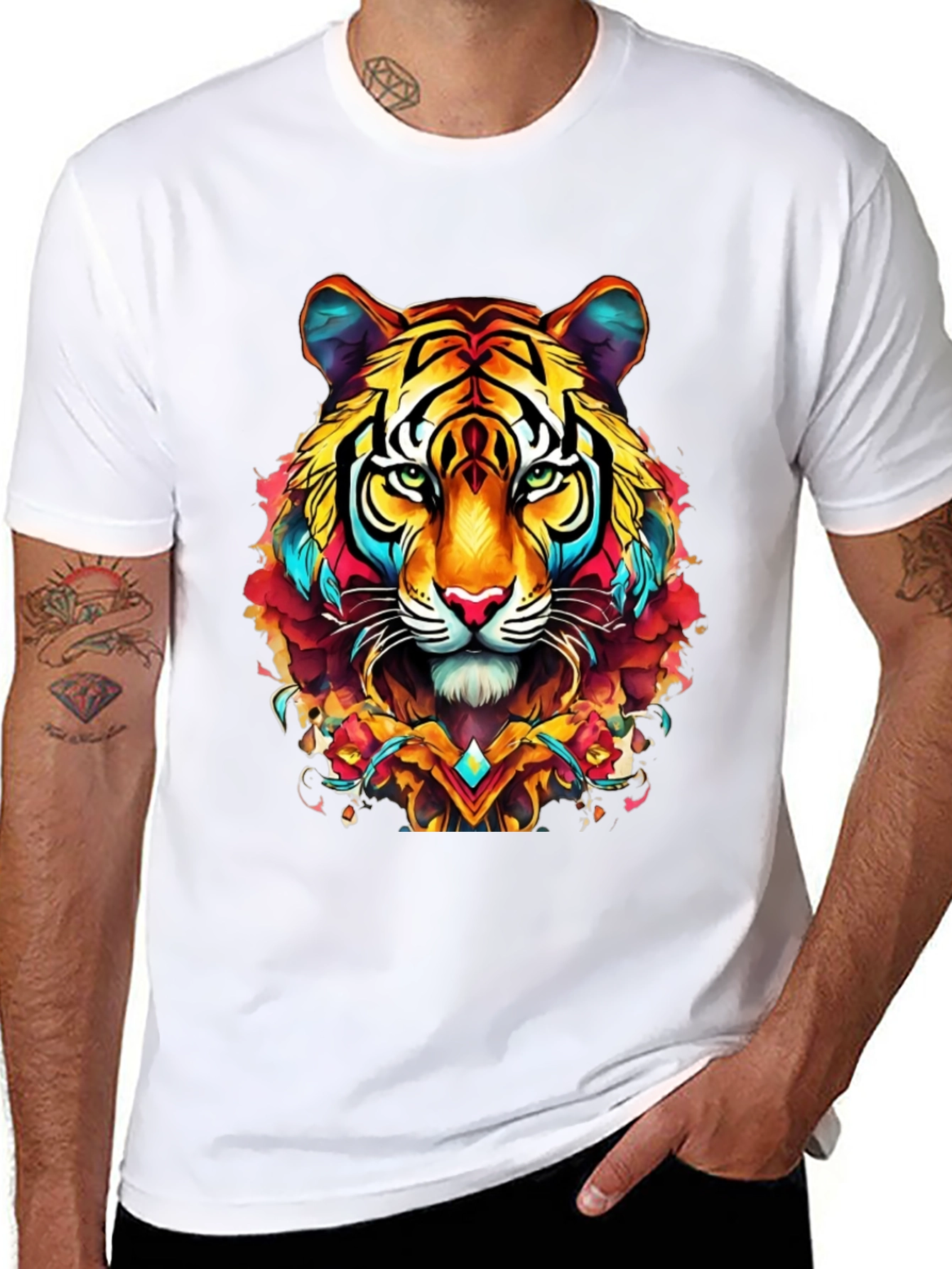 Vibrant Tiger Graphic Tee - Bold Style
