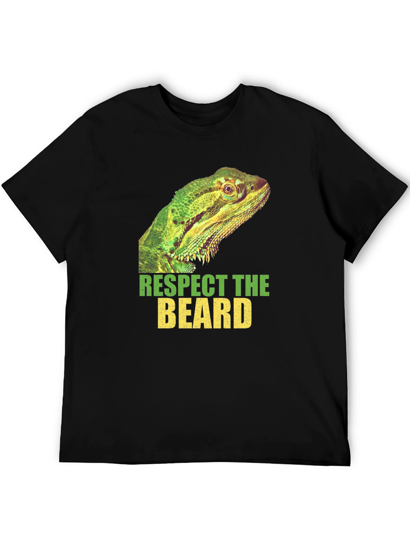 Respect The Beard Lizard Graphic T-Shirt
