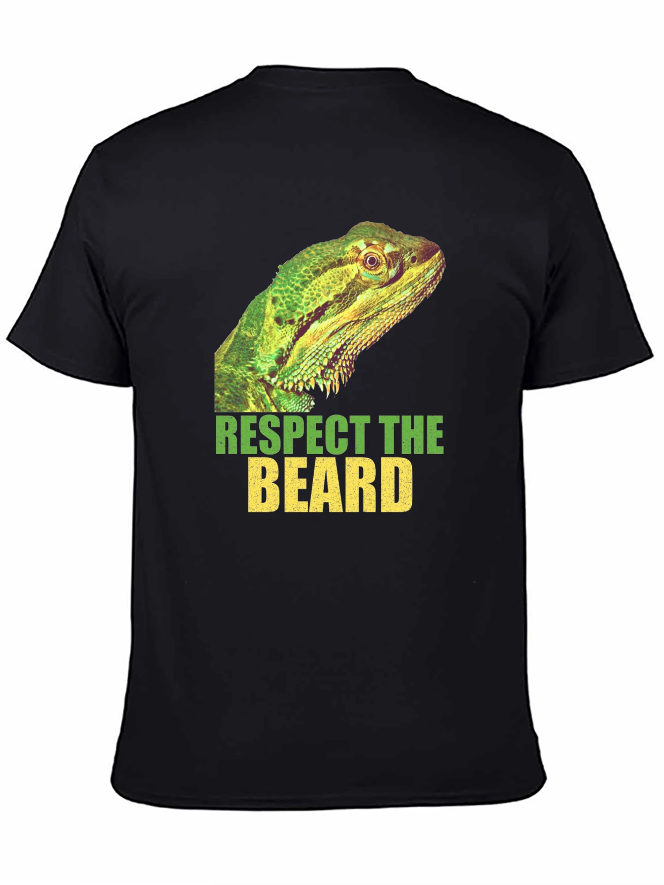 Respect The Beard Lizard Graphic T-Shirt