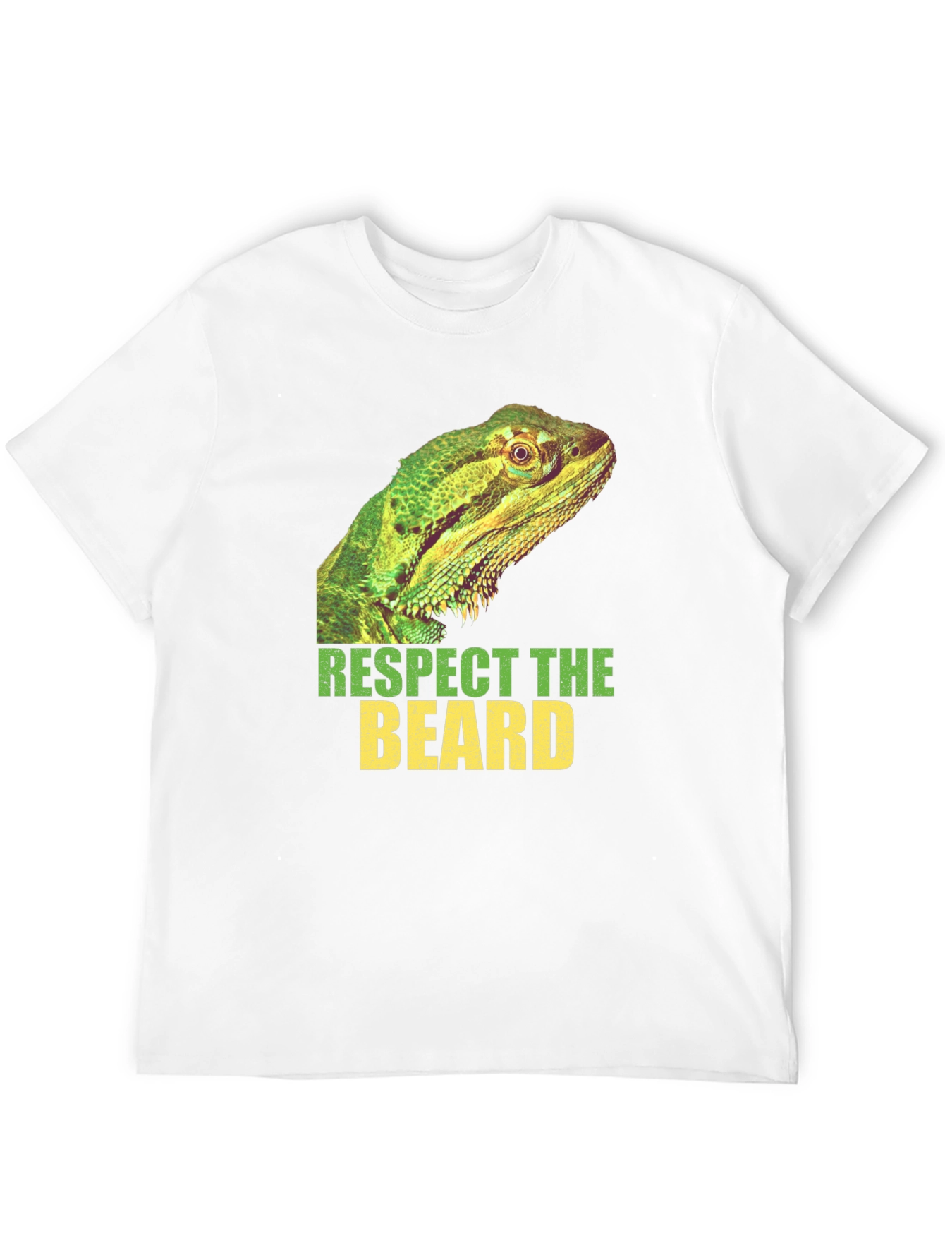 Respect The Beard Lizard Graphic T-Shirt