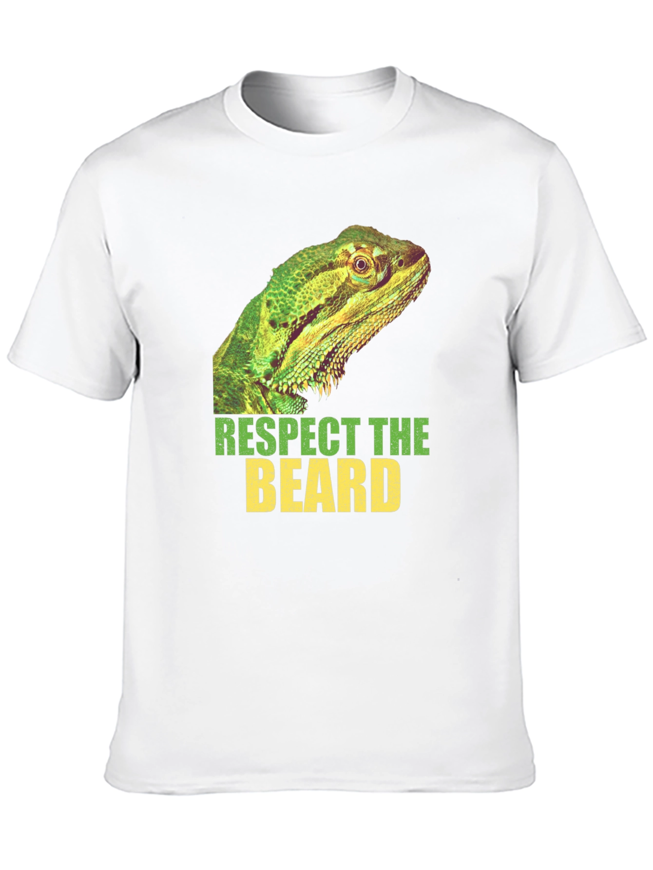 Respect The Beard Lizard Graphic T-Shirt