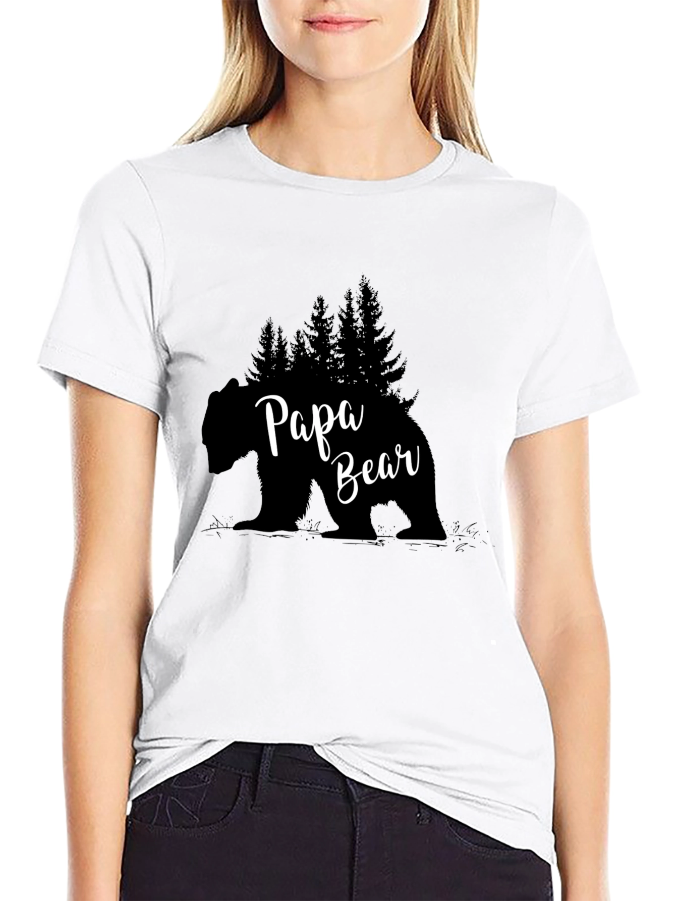 Papa Bear T-Shirt - Black Graphic Tee