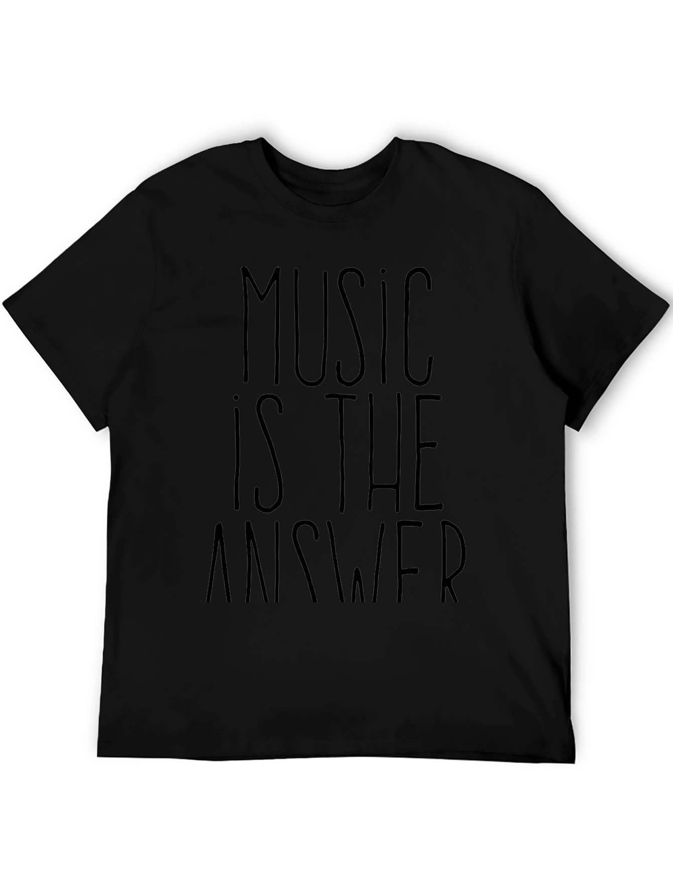 Music Is The Answer Black Graphic Tee
