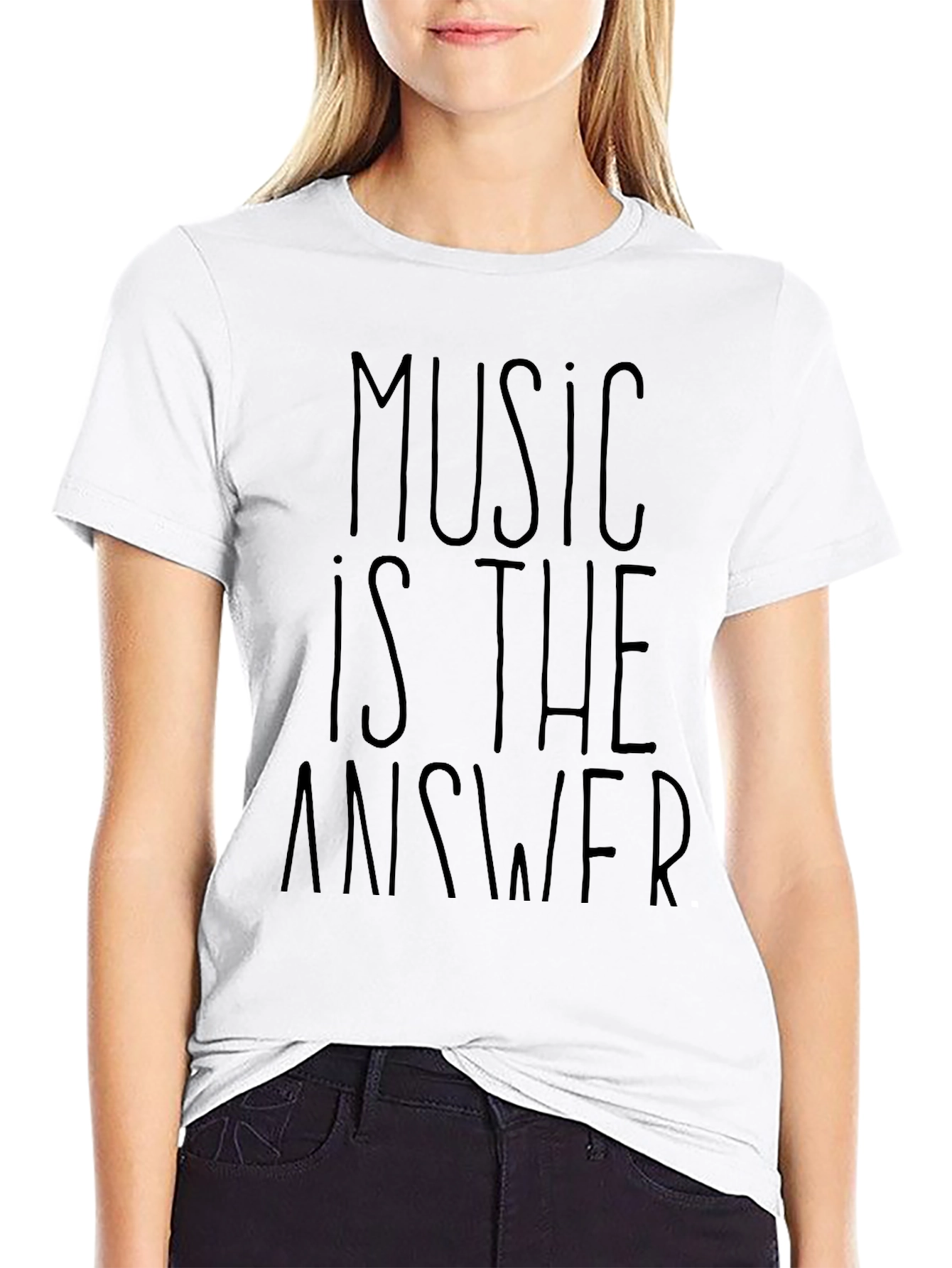 Music Is The Answer Black Graphic Tee