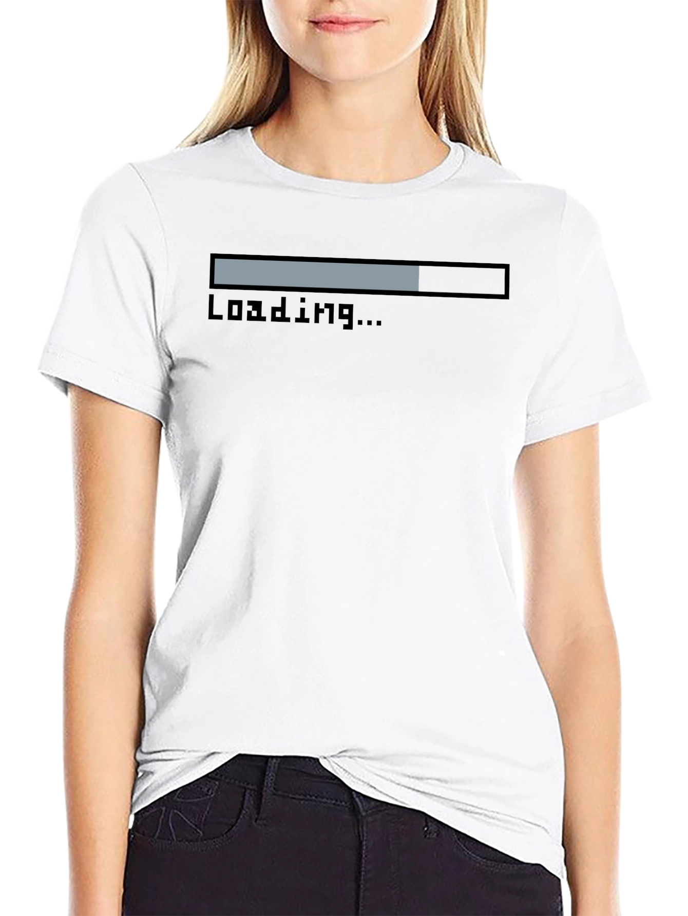 Loading Bar Black Graphic Tee