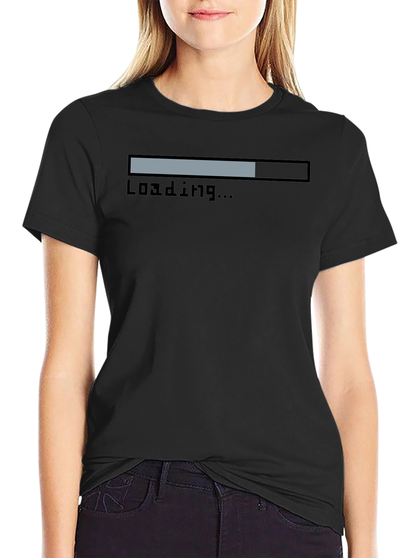 Loading Bar Black Graphic Tee