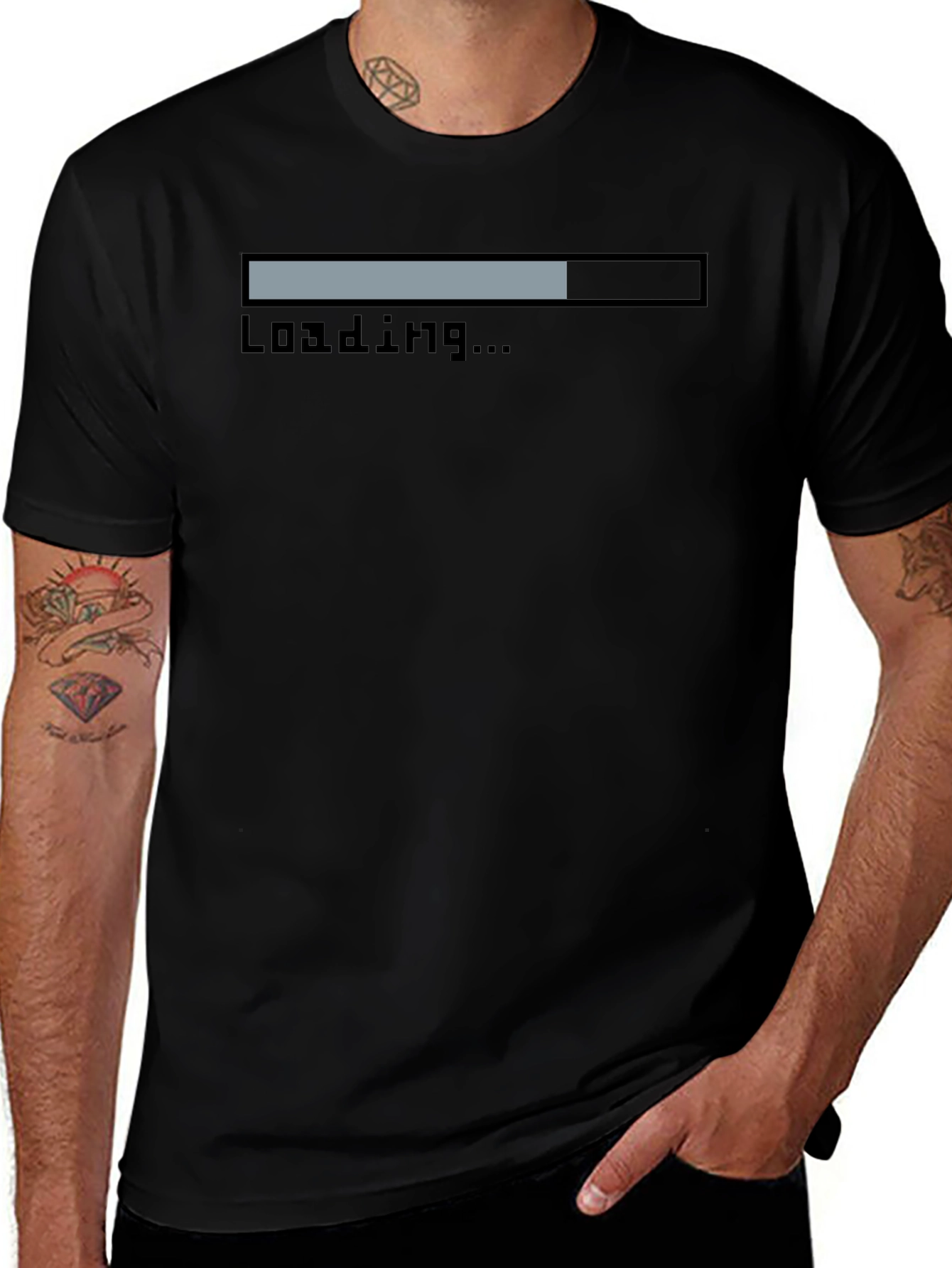 Loading Bar Black Graphic Tee
