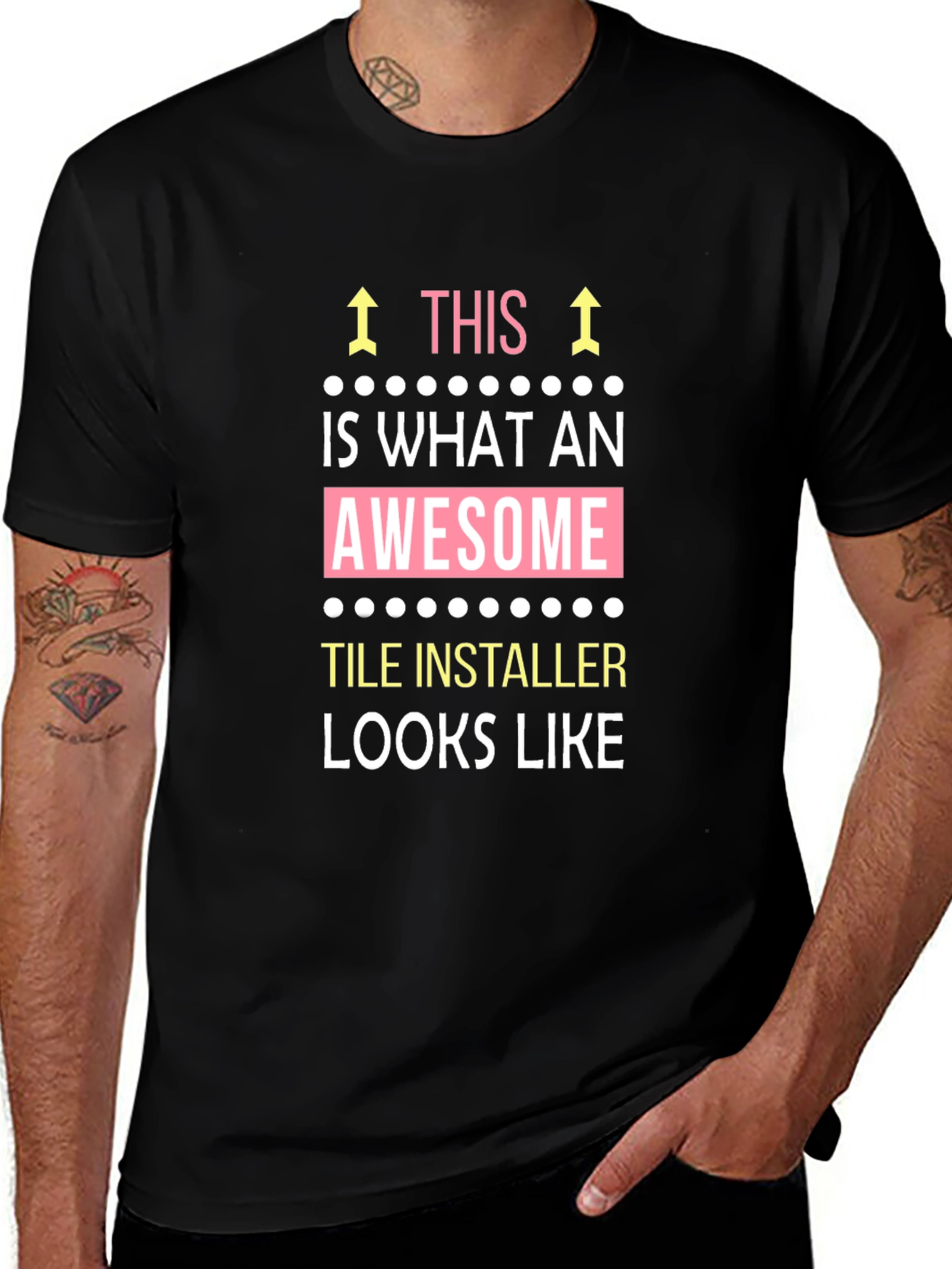 Awesome Tile Installer Graphic Tee - Black
