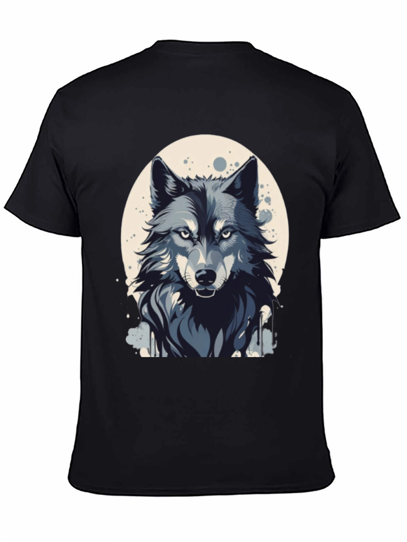 Mens Wolf Graphic Black T-Shirt