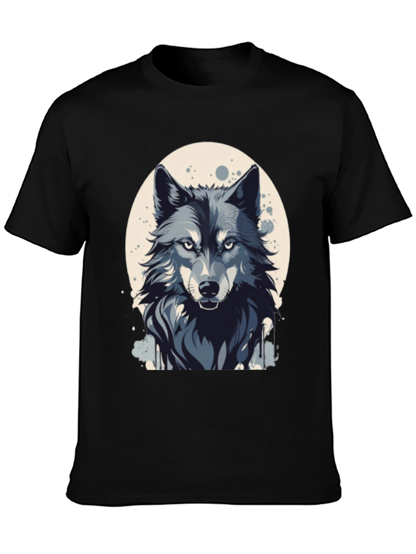 Mens Wolf Graphic Black T-Shirt