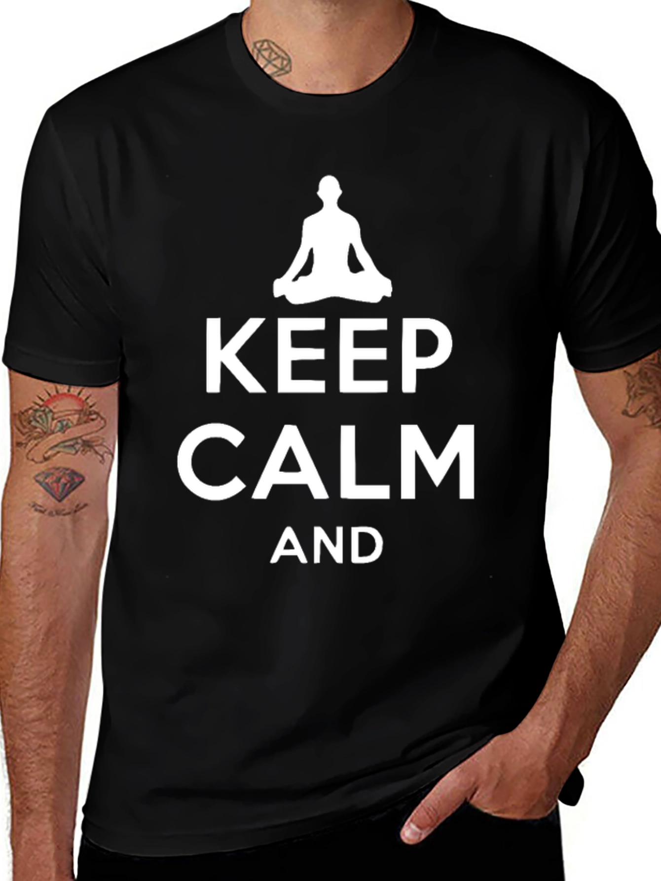 Keep Calm and Meditate Black T-Shirt