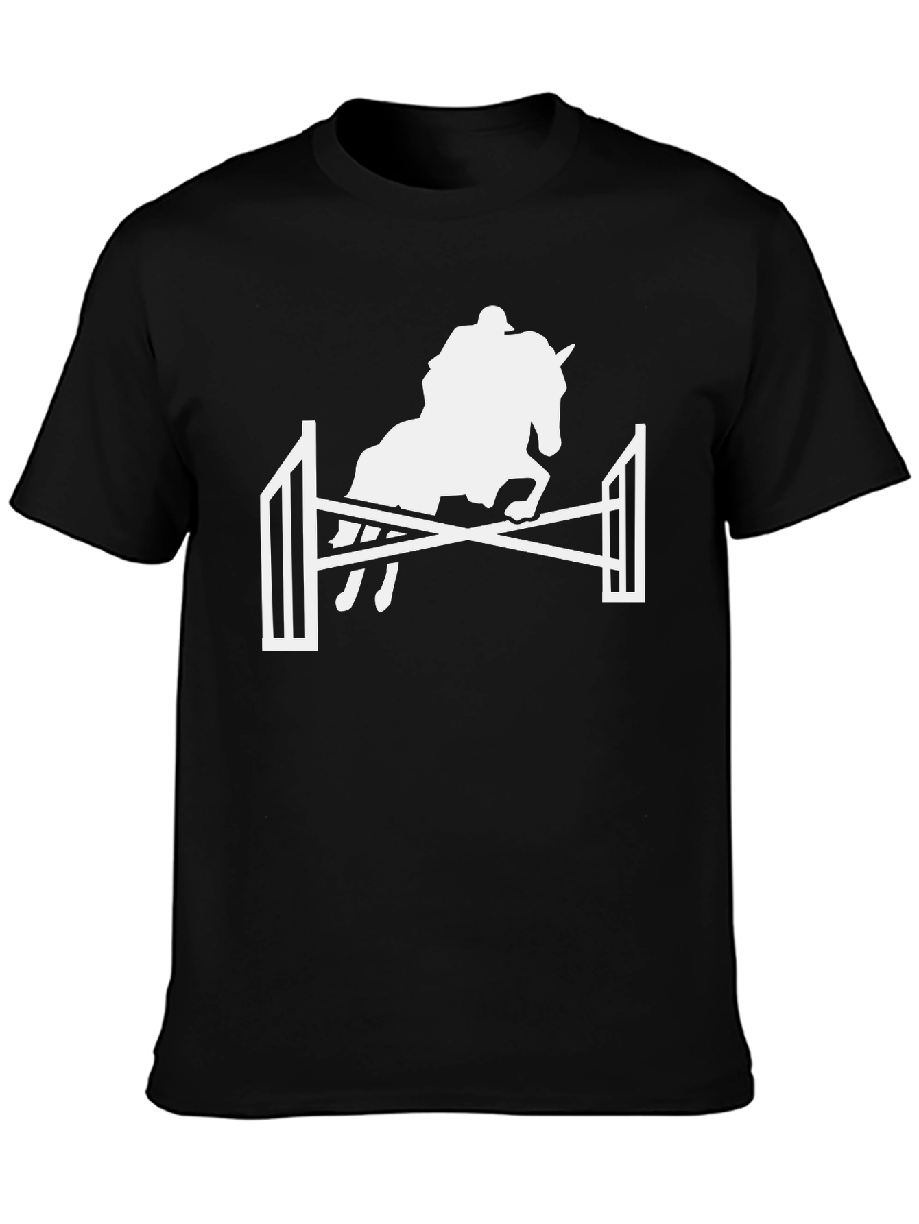 Equestrian Jumping Horse T-Shirt - Black