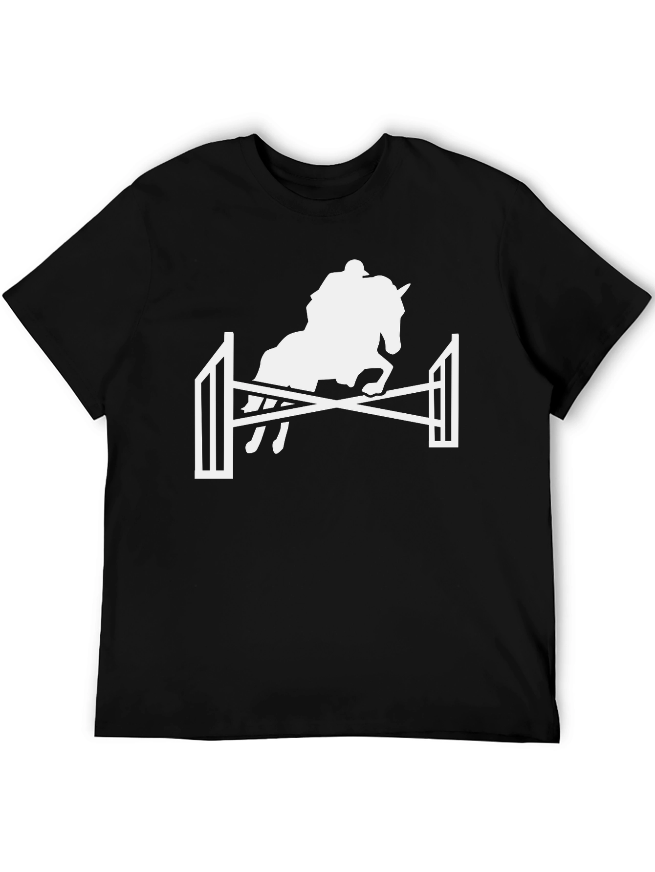 Equestrian Jumping Horse T-Shirt - Black
