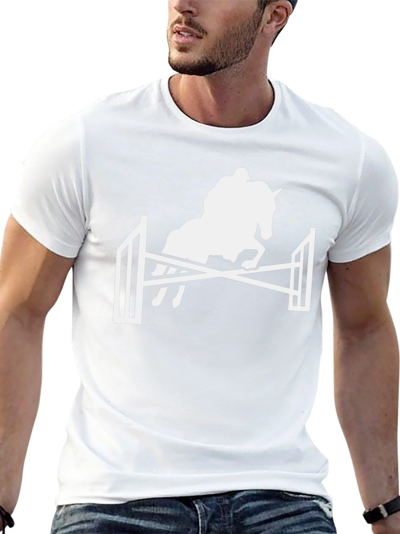 Equestrian Jumping Horse T-Shirt - Black