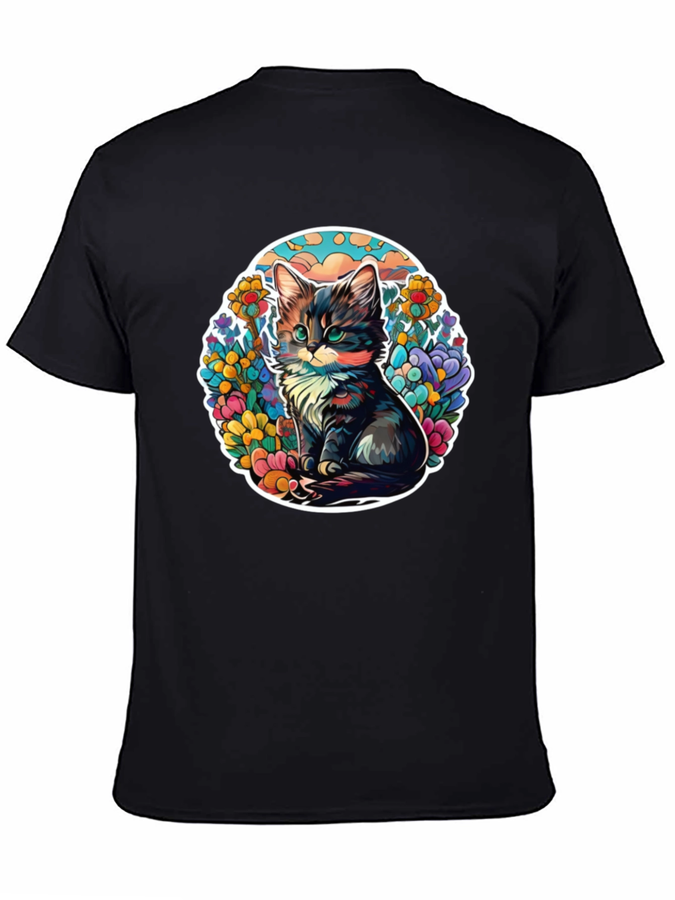 Cute Cat Floral T-Shirt