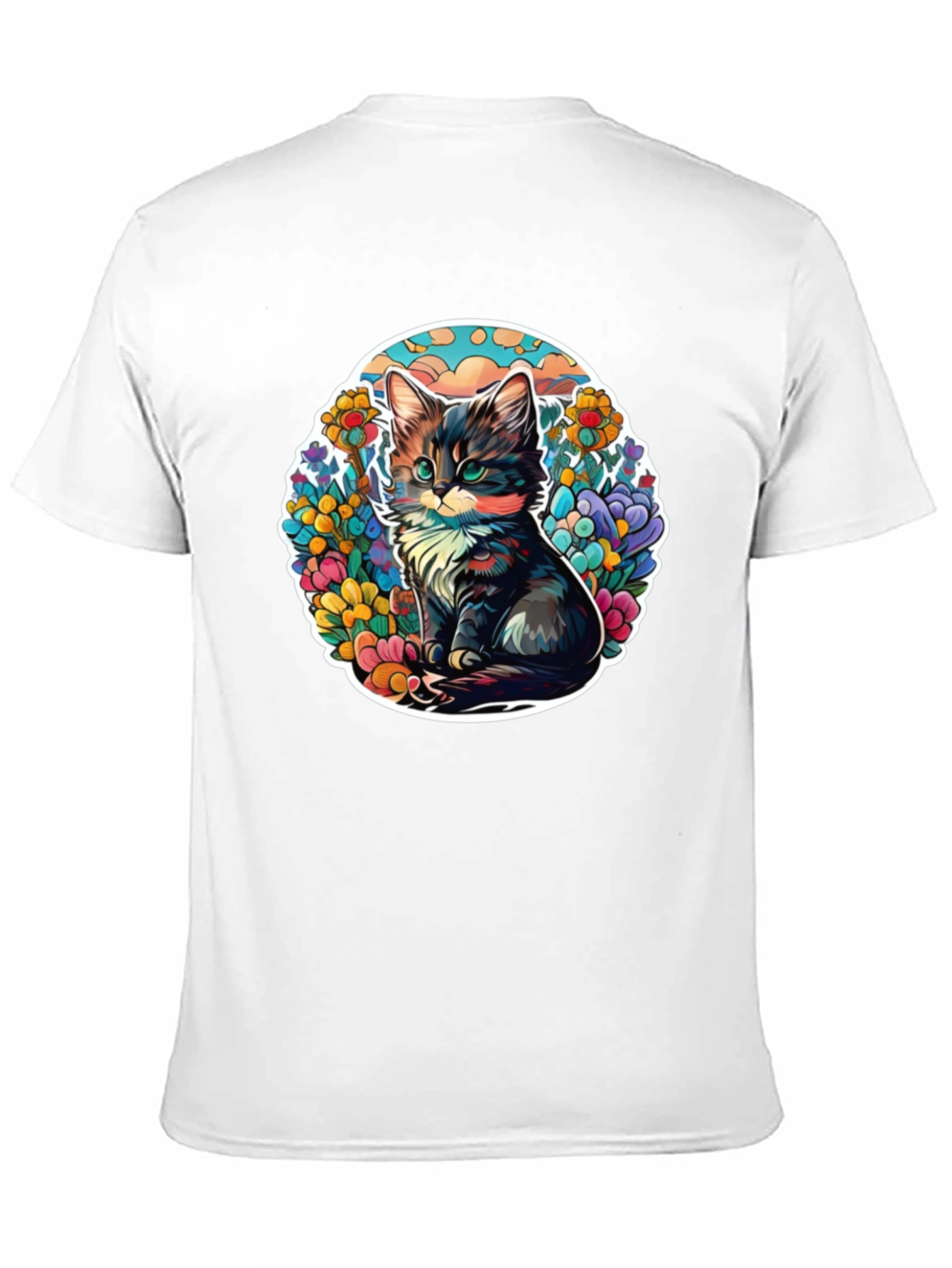 Cute Cat Floral T-Shirt
