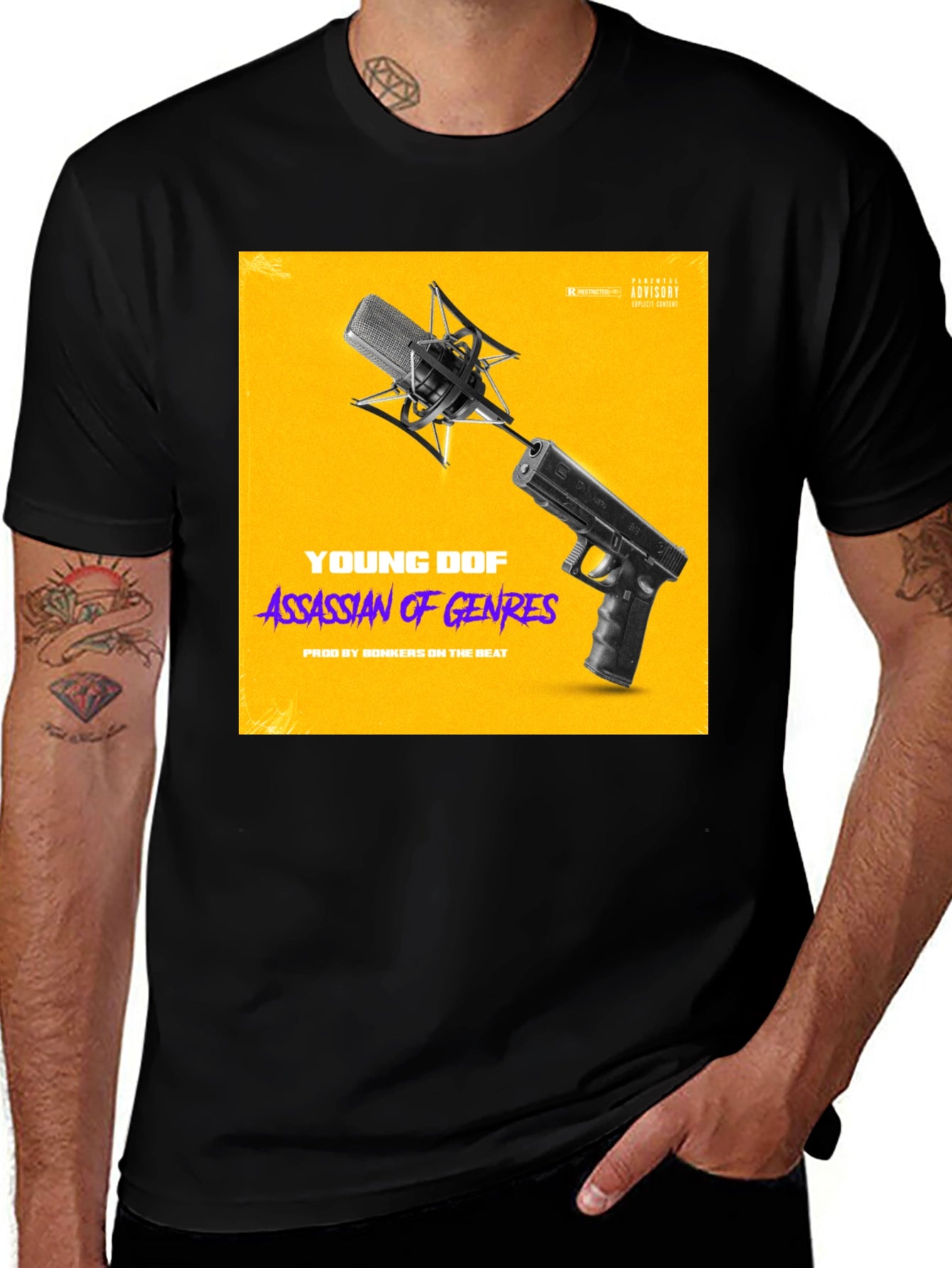 Young DOF Assassin of Genres Black T-Shirt