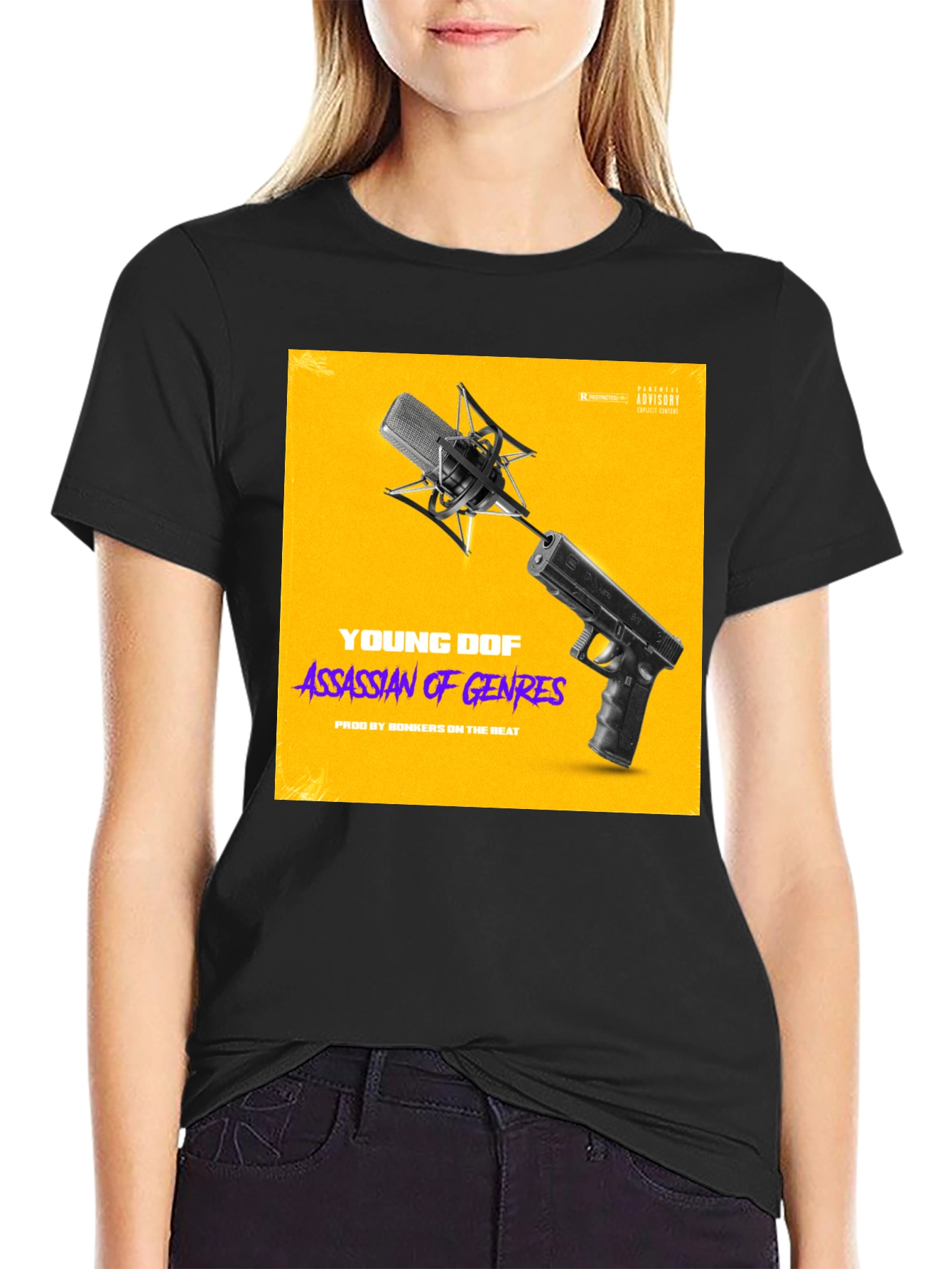 Young DOF Assassin of Genres Black T-Shirt