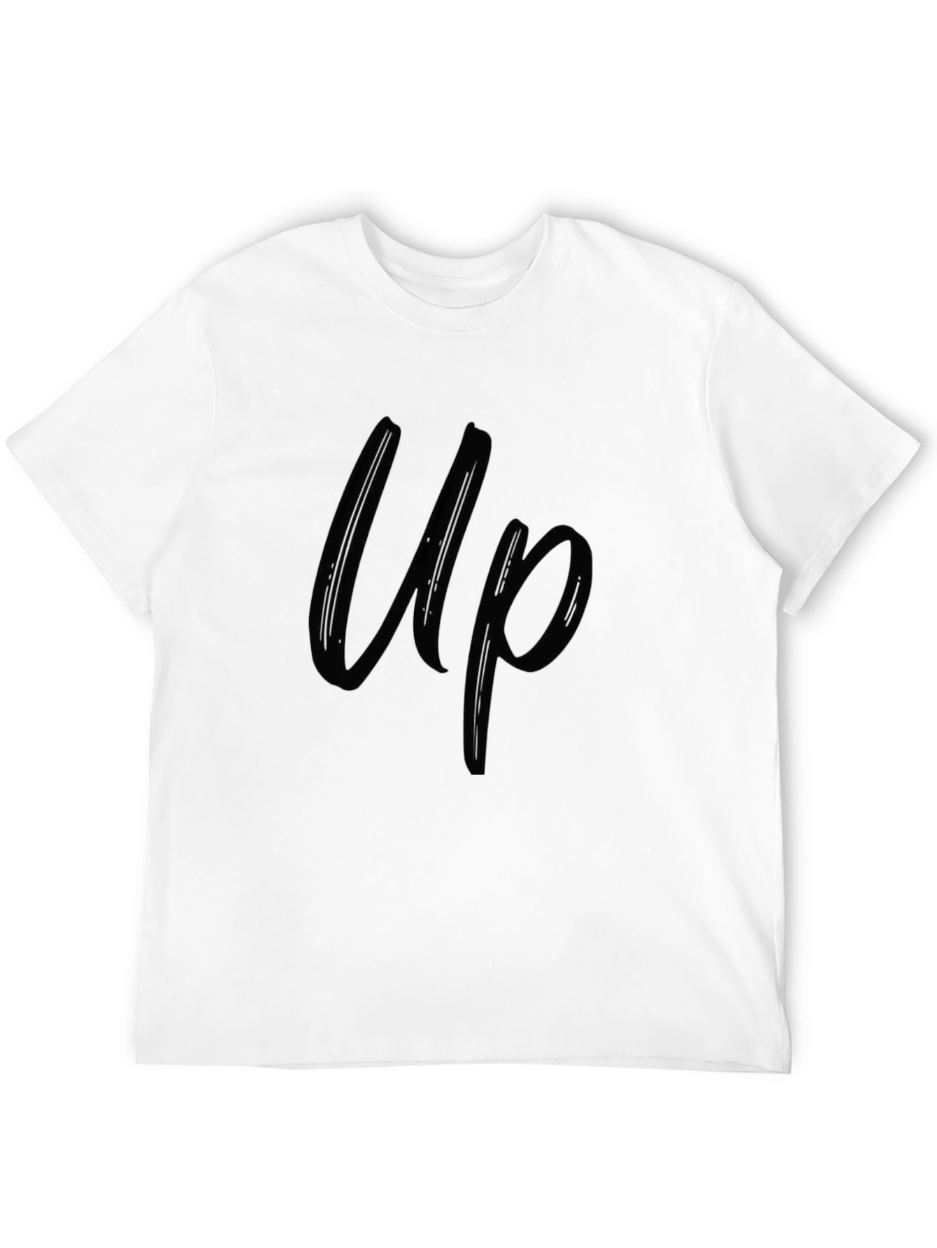 Up Graphic Print T-Shirt - Casual Black Tee