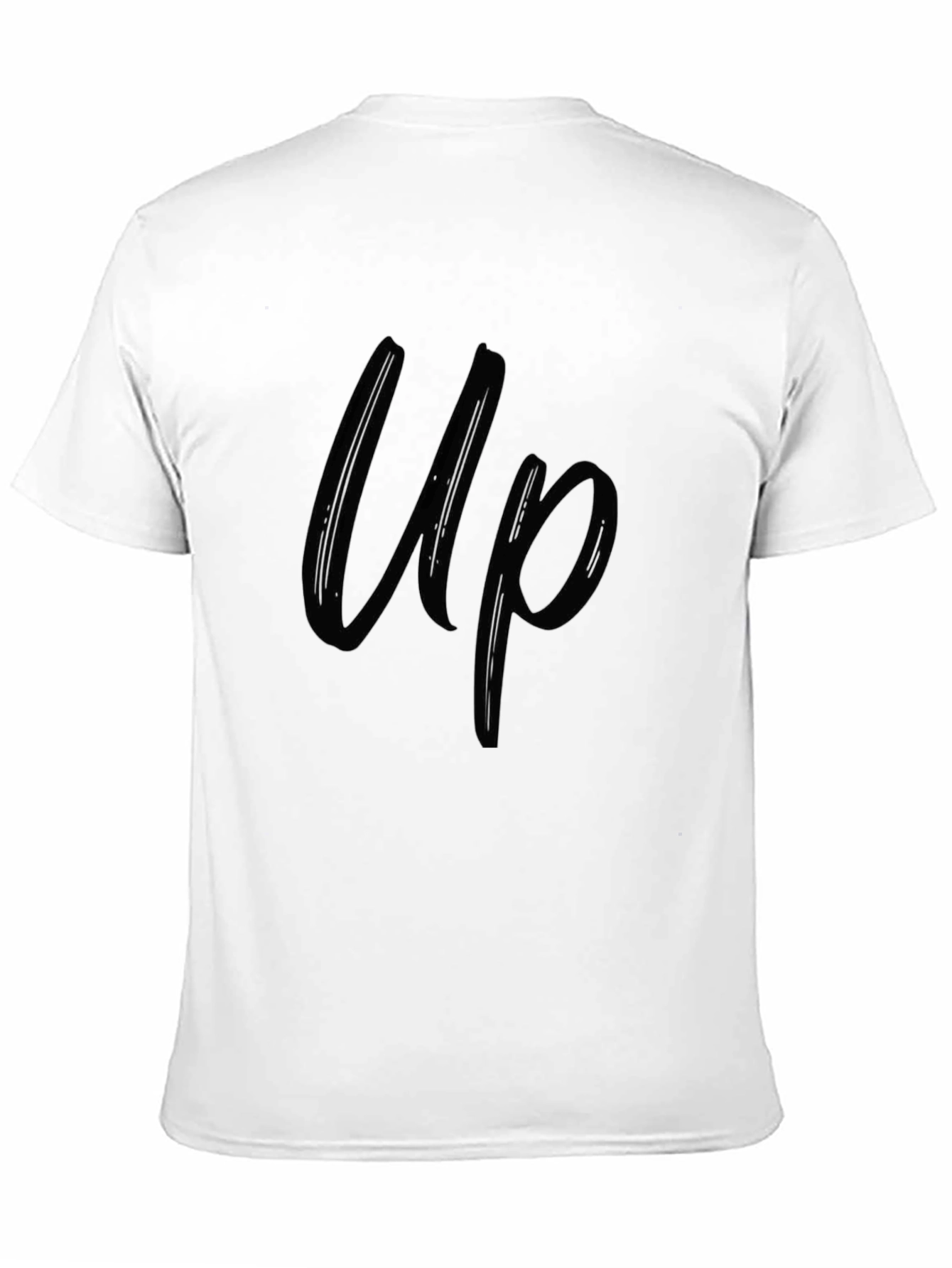 Up Graphic Print T-Shirt - Casual Black Tee