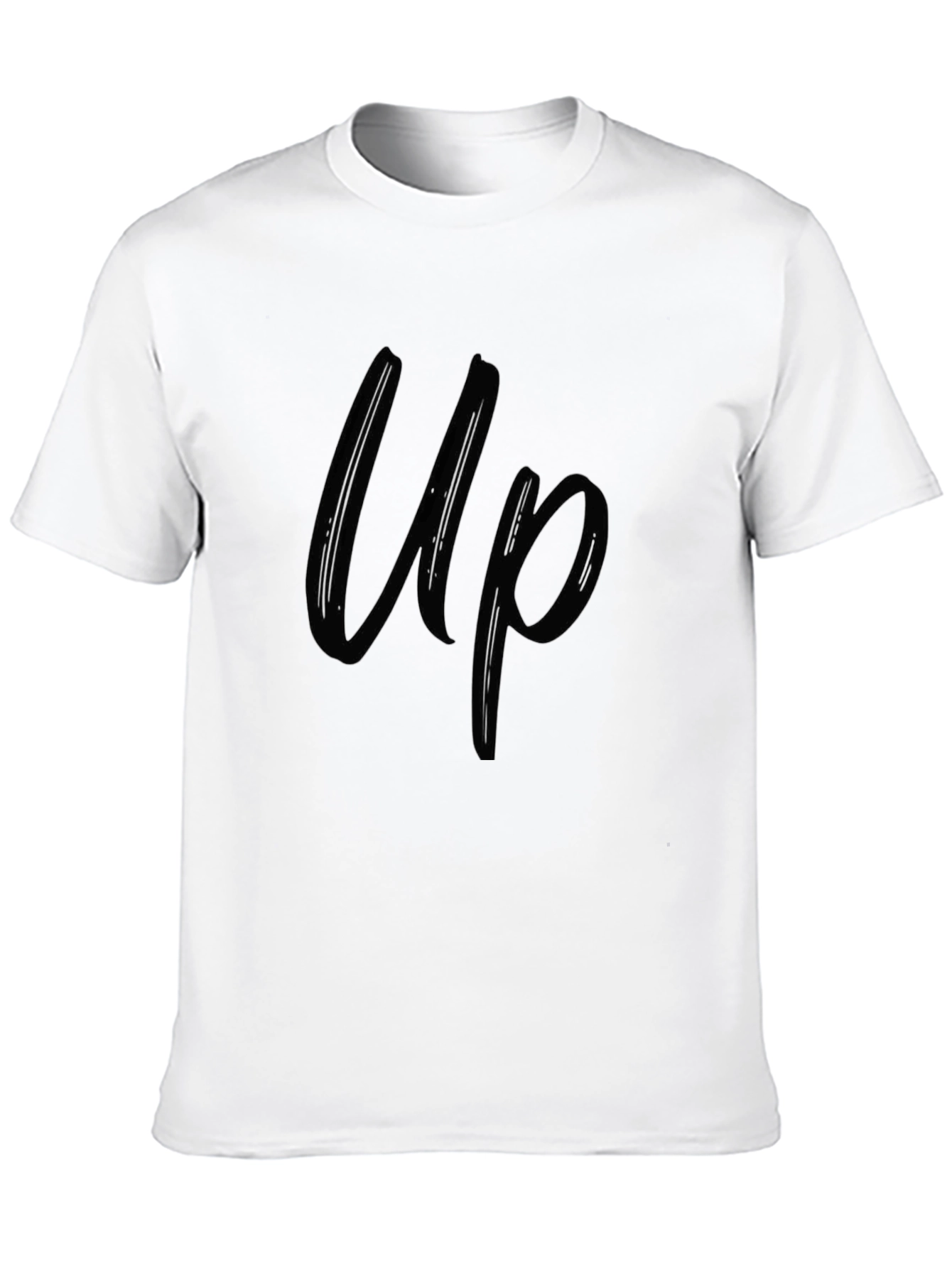 Up Graphic Print T-Shirt - Casual Black Tee