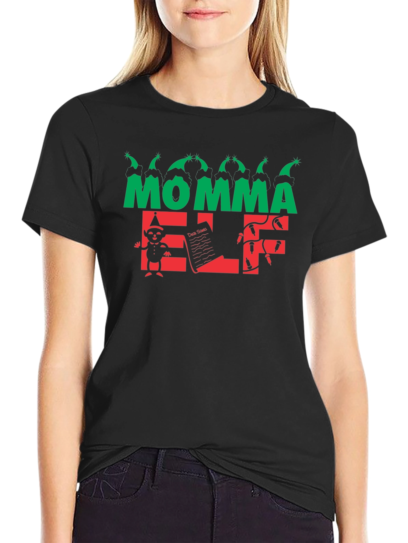 Momma Elf Christmas Shirt - Holiday Graphic Tee