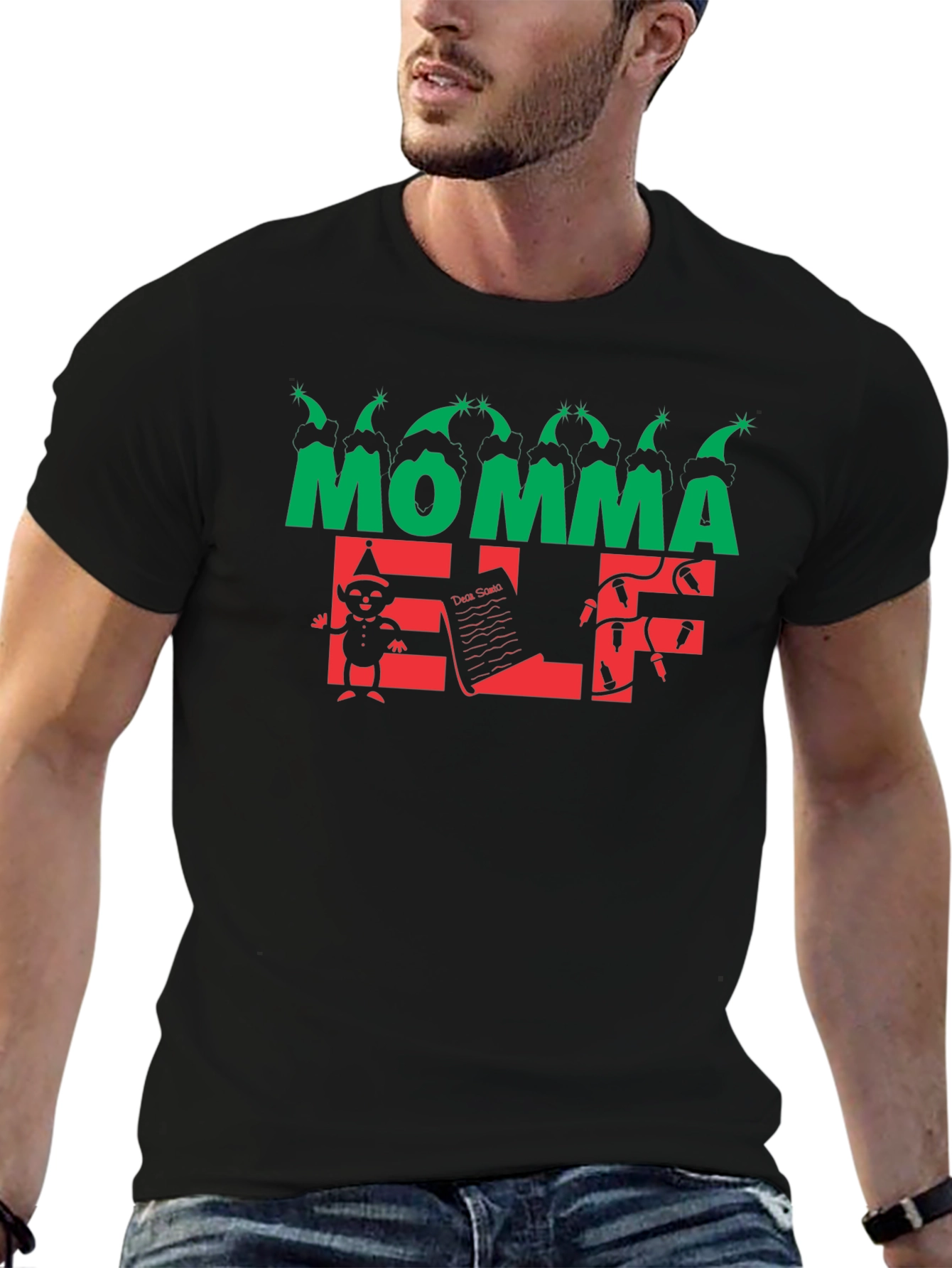 Momma Elf Christmas Shirt - Holiday Graphic Tee