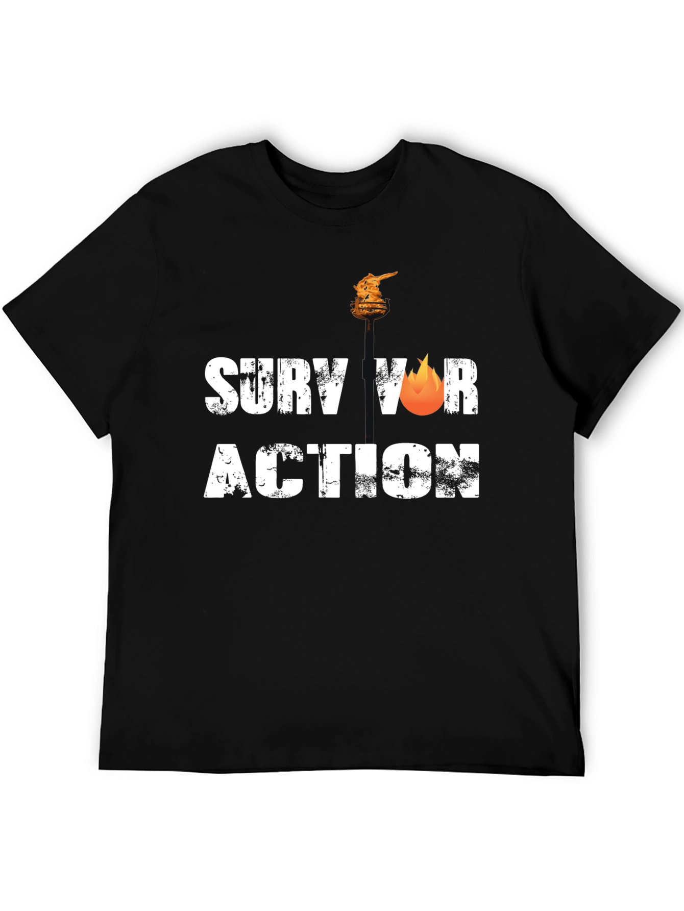Survivor Action Black T-Shirt Graphic Tee